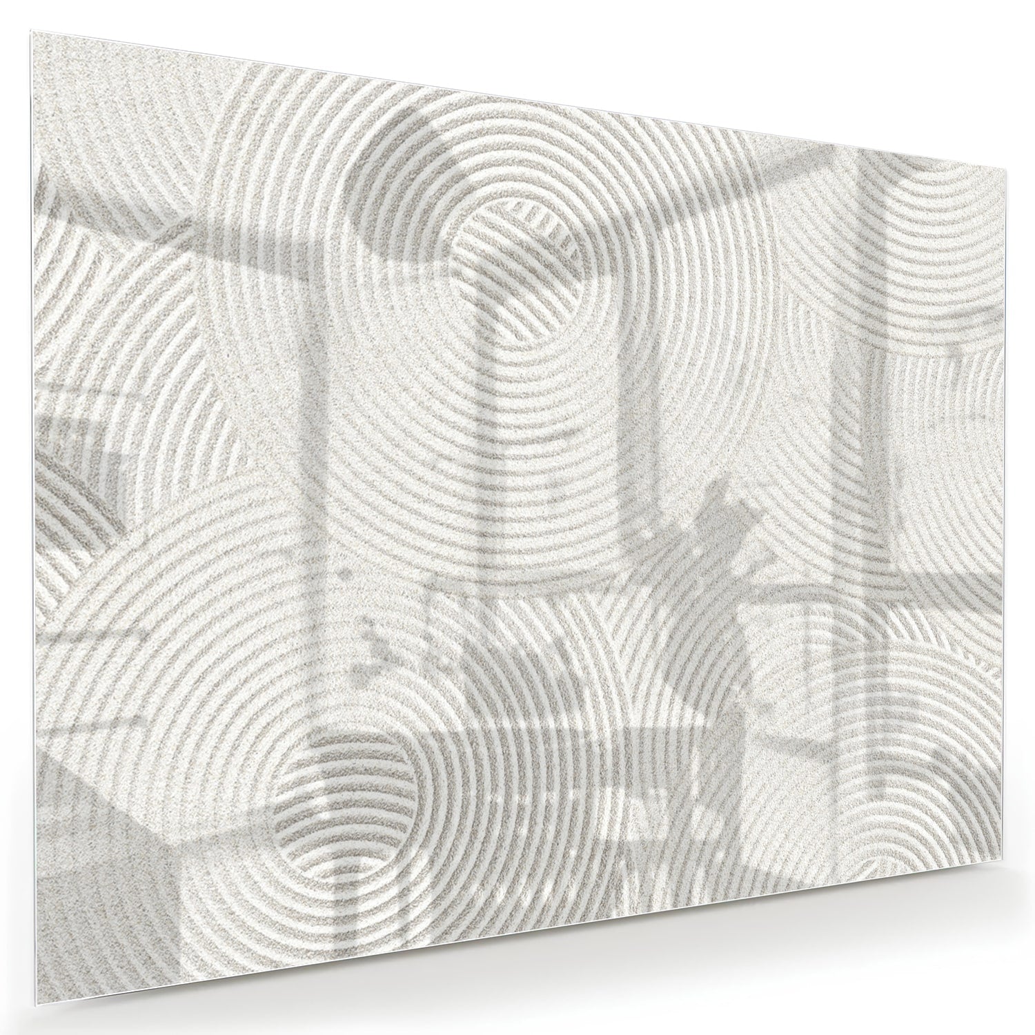 Minimalistisches Glasbild mit Spiralmuster