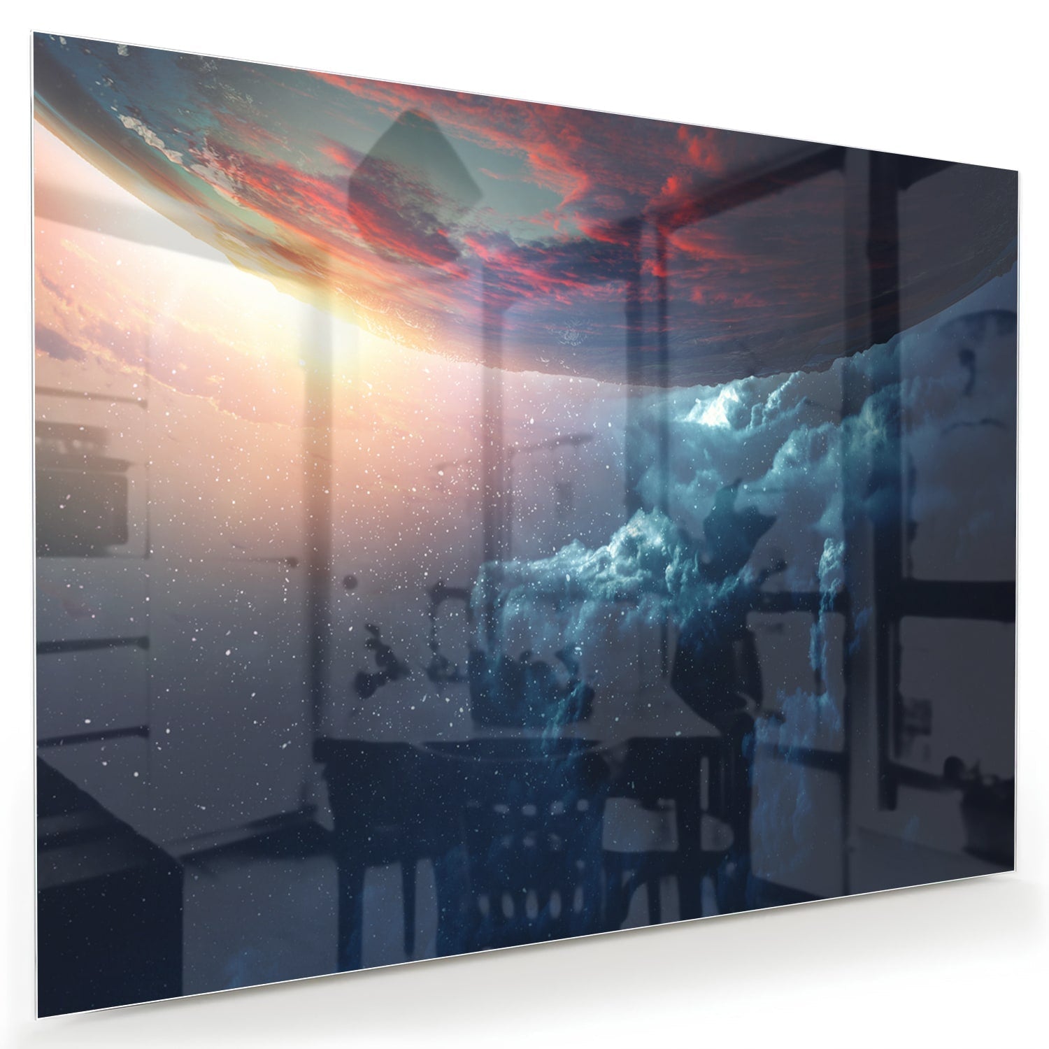 Glasbild mit kosmischem Ausblick
