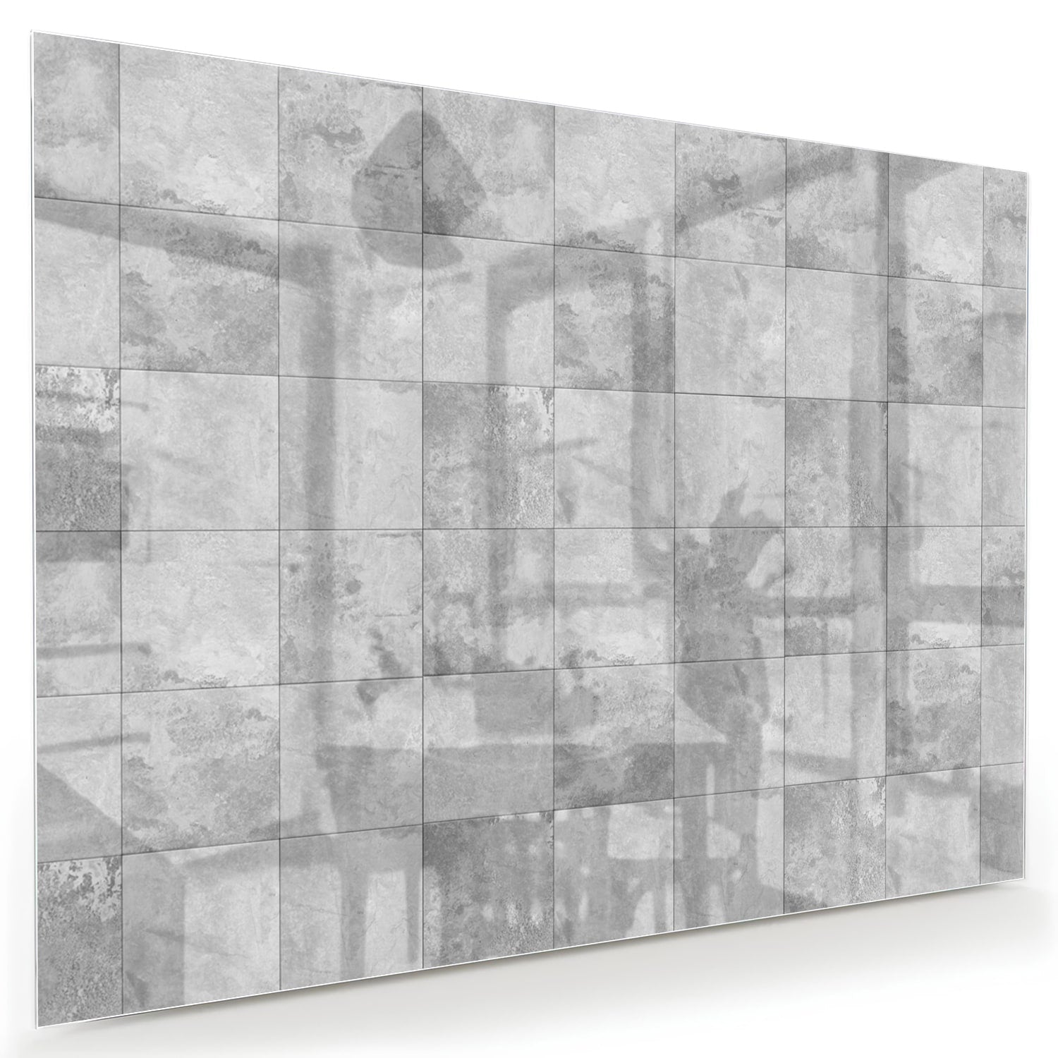 Modernes Glasbild mit abstrakten Grautönen