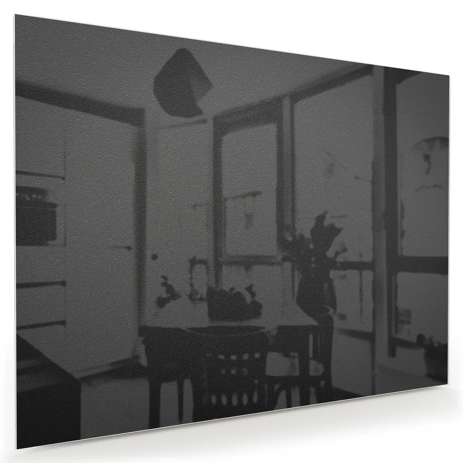 Modernes Glasbild im Schwarz-Weiß-Stil