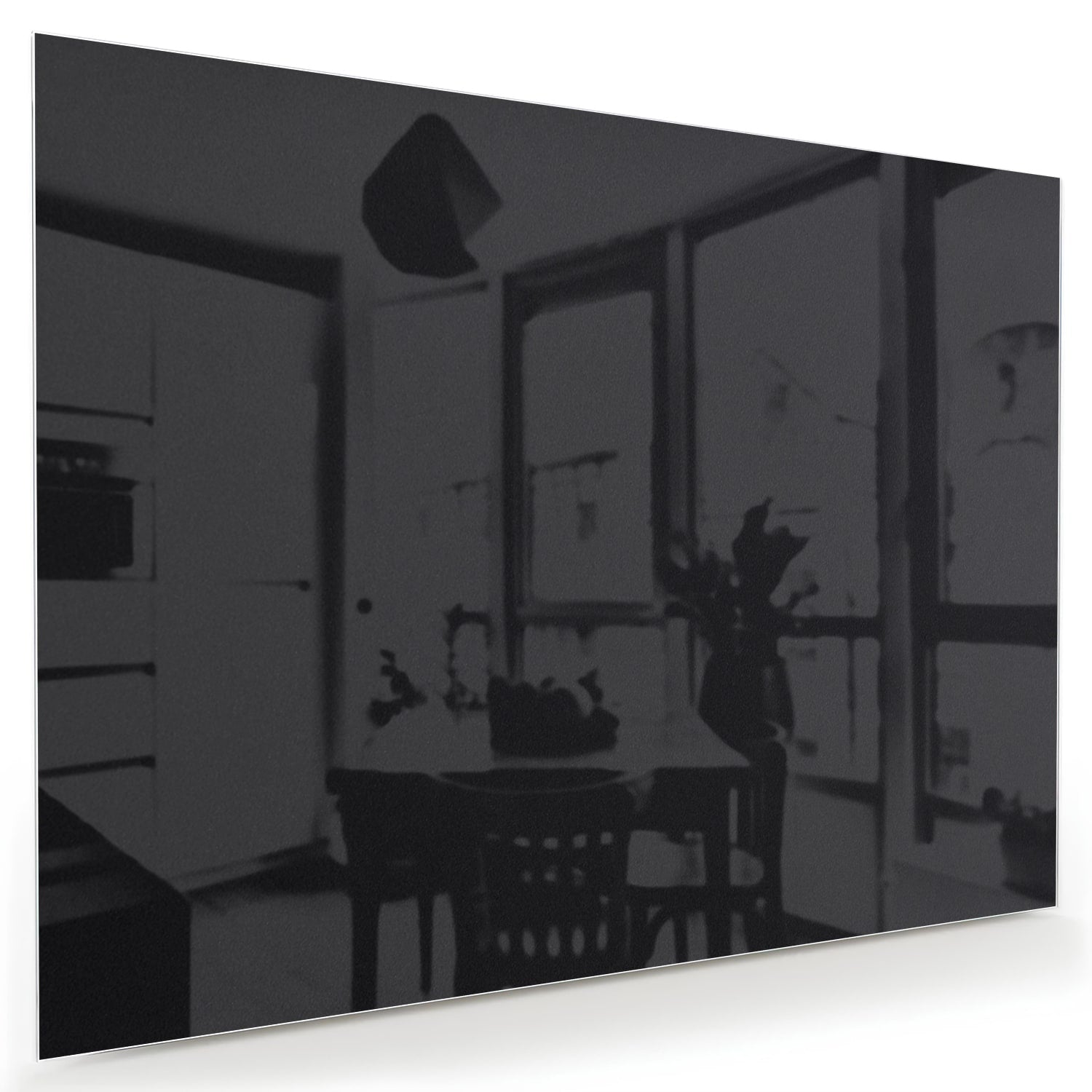 Modernes schwarzes Glasbild für stilvolle Innenräume