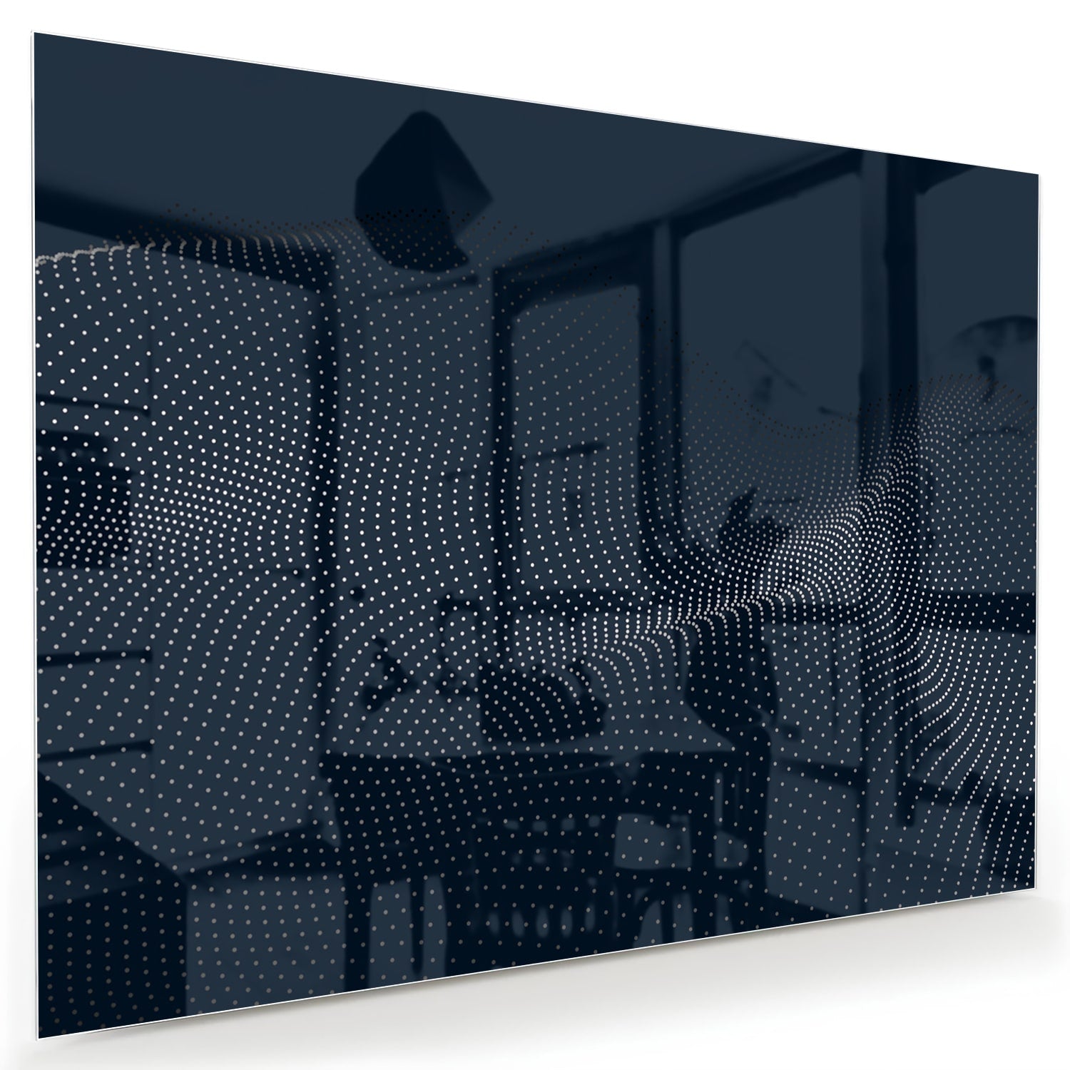 Modernes Glasbild in Tiefblau