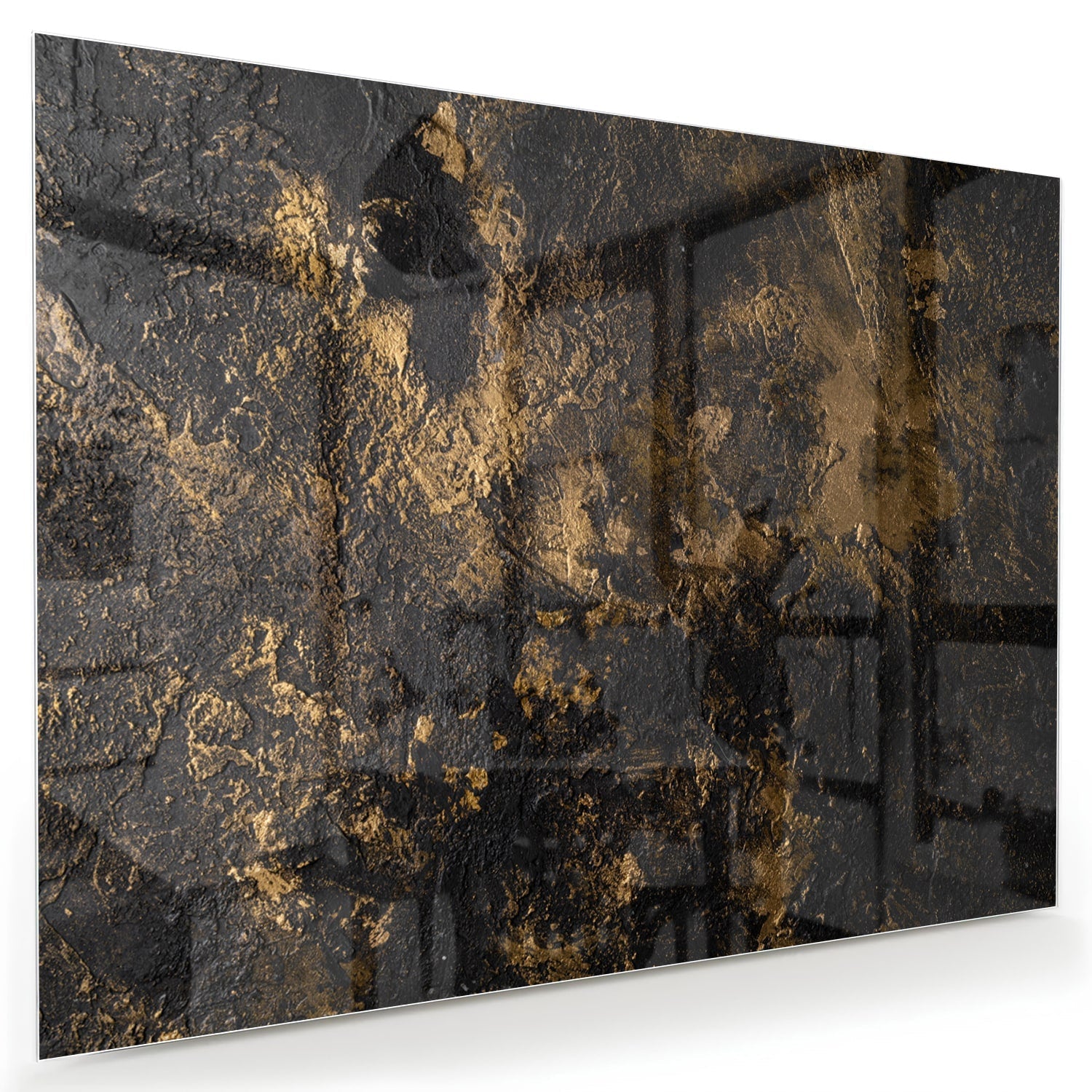 Modernes Glasbild mit goldenen Akzenten