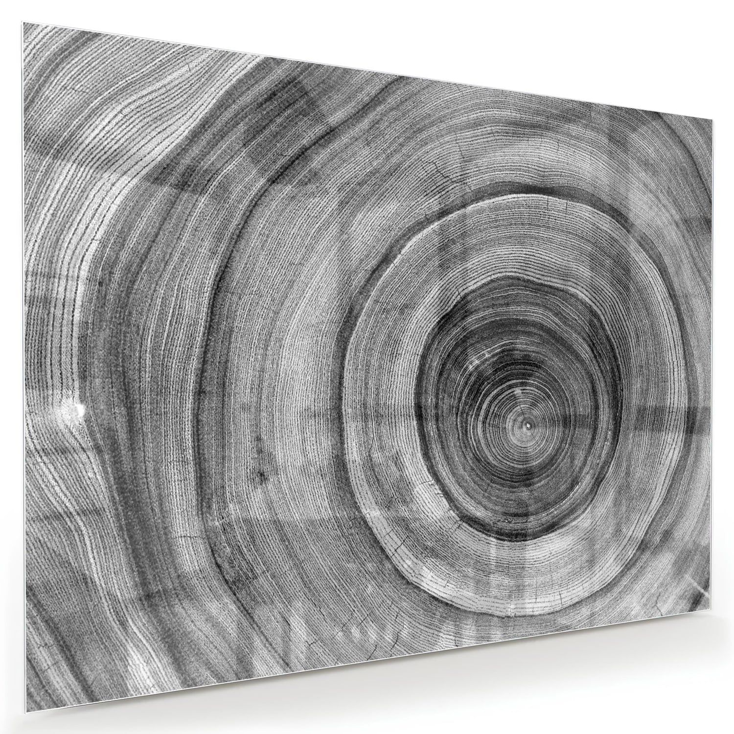 Abstraktes graues Glasbild mit Kreisen