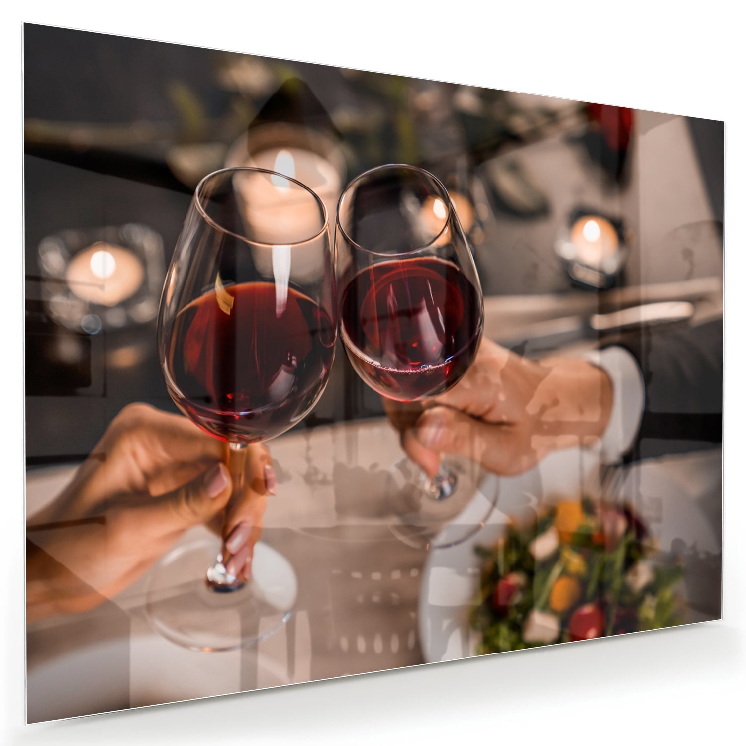 Glasbild – Prost mit einem Glas Rotwein