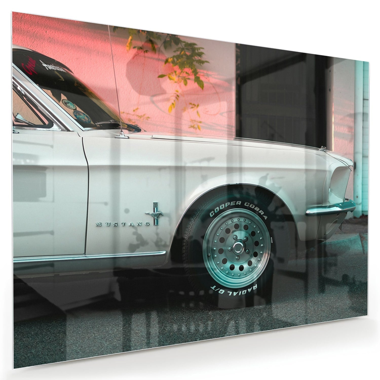 Vintage-Auto-Glasbild für luxuriöse Innenräume
