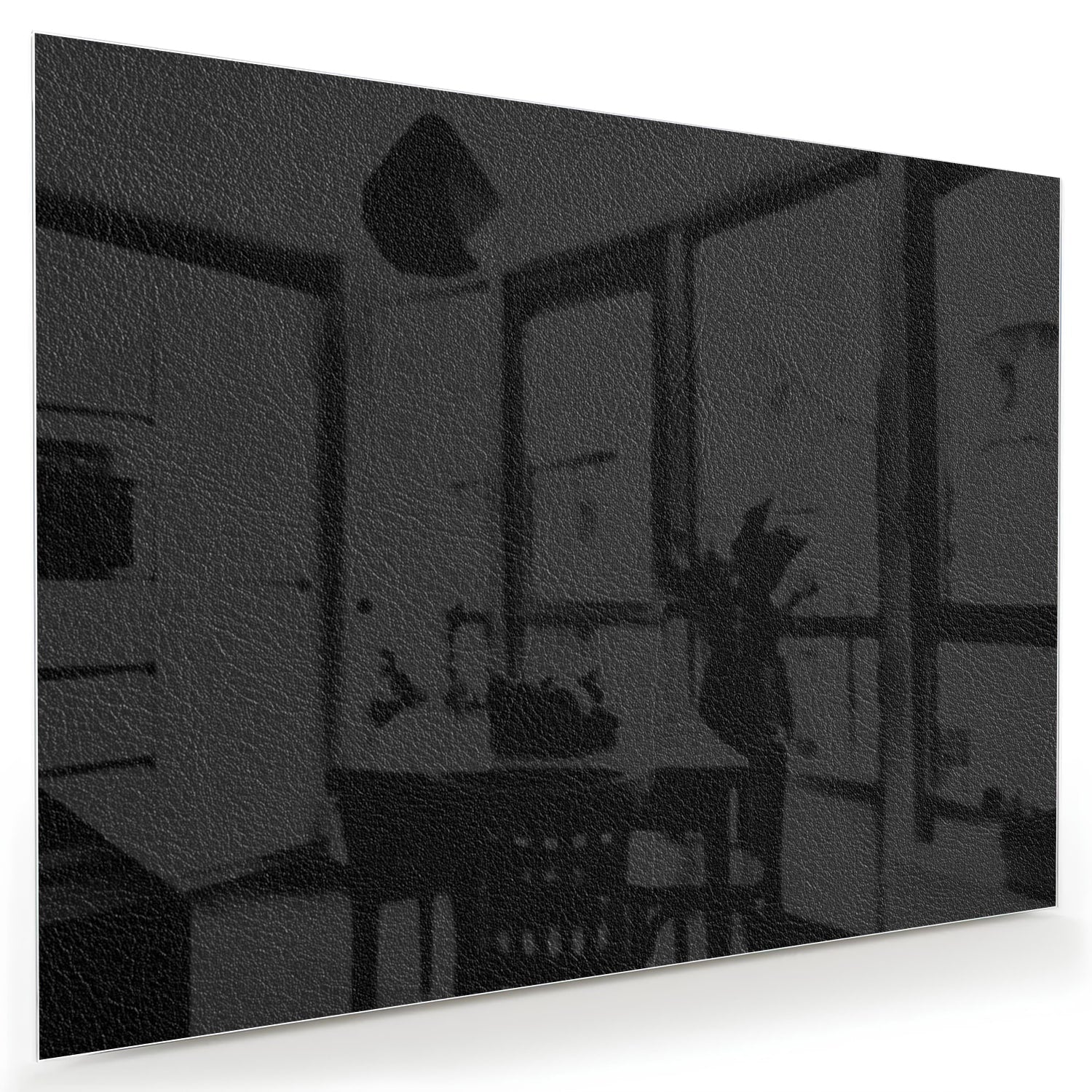 Minimalistisches Glasbild in Schwarz