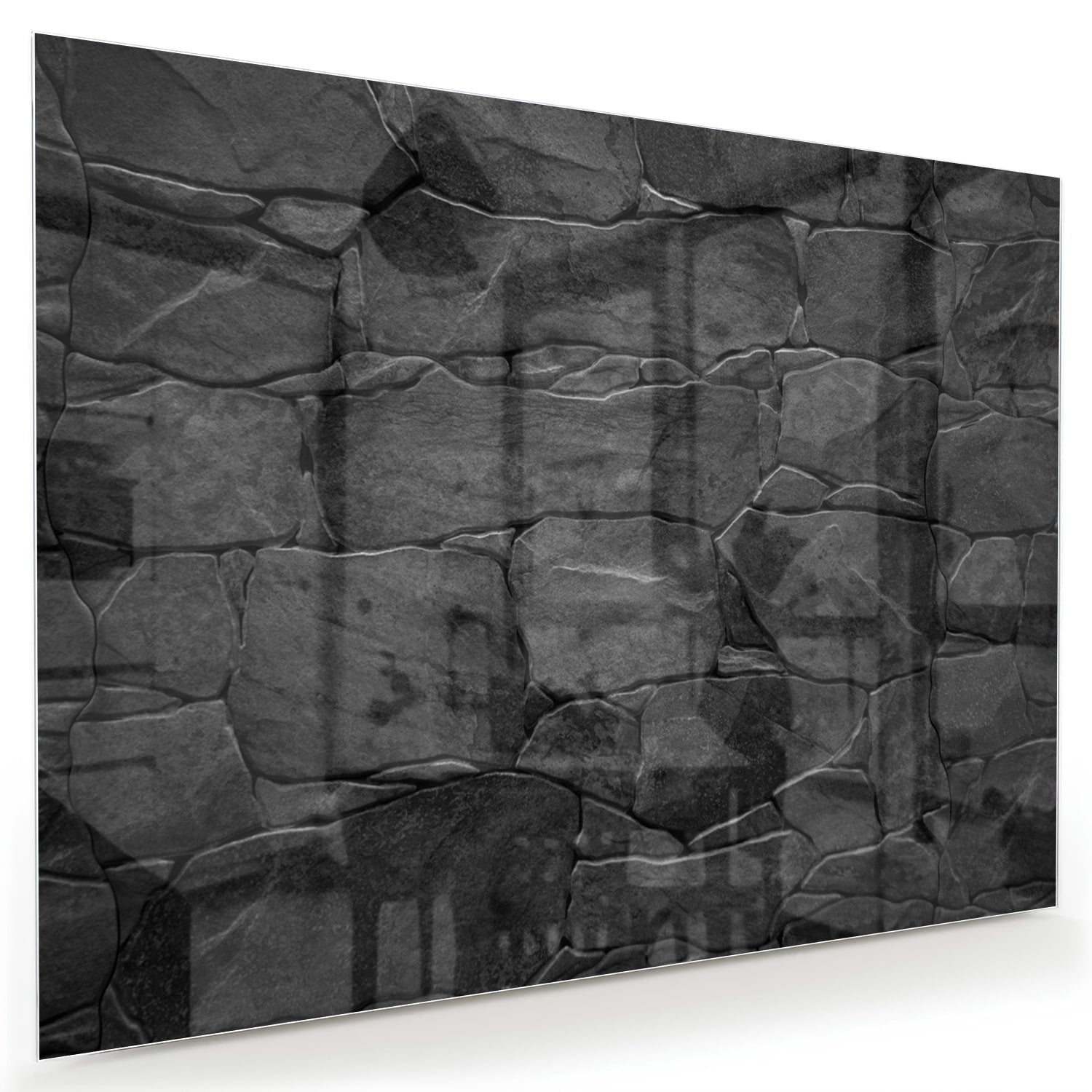 Modernes Glasbild in Schwarz und Grau