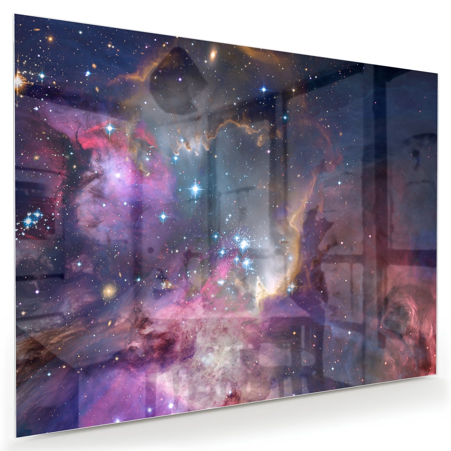Zauberhaftes Glasbild mit dem Universum