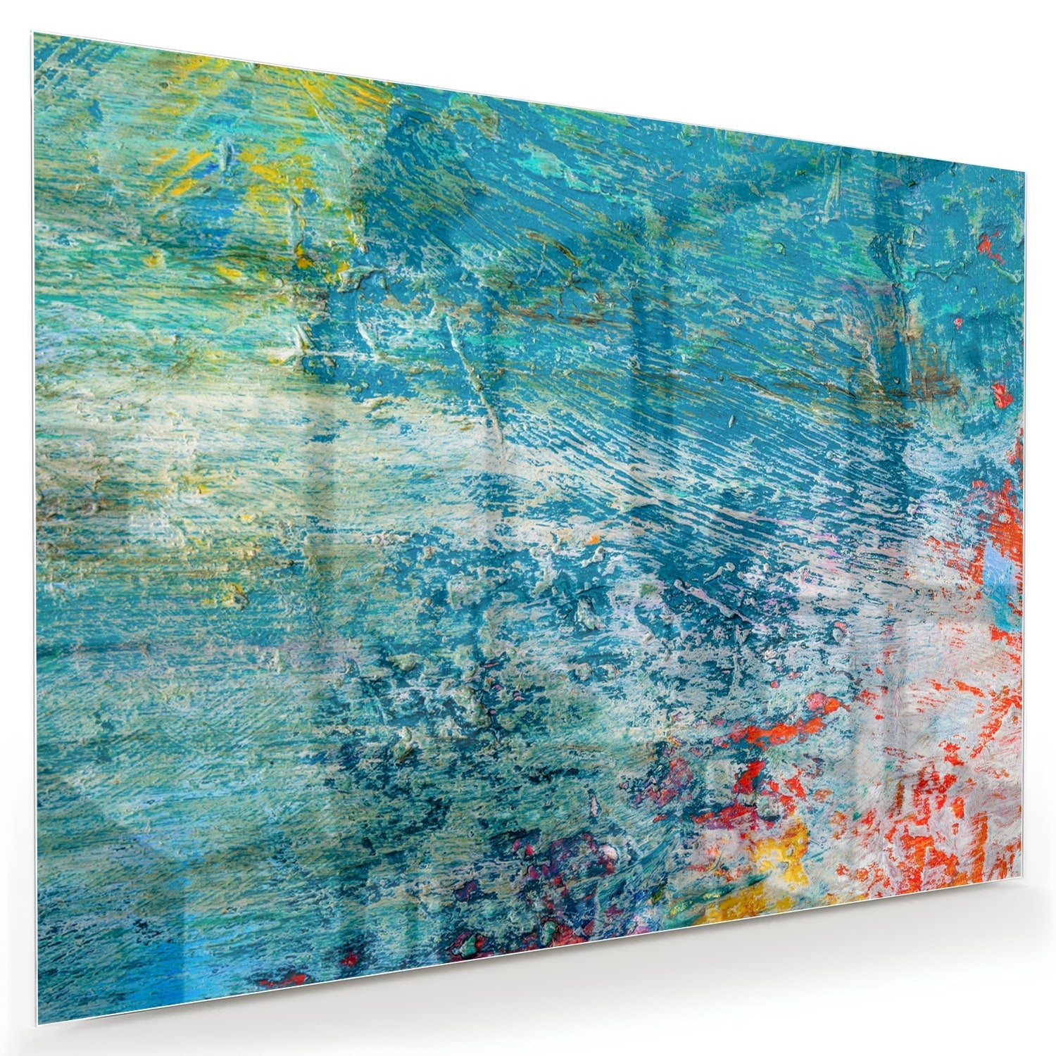 Farbenfrohes Glasbild mit abstraktem Muster