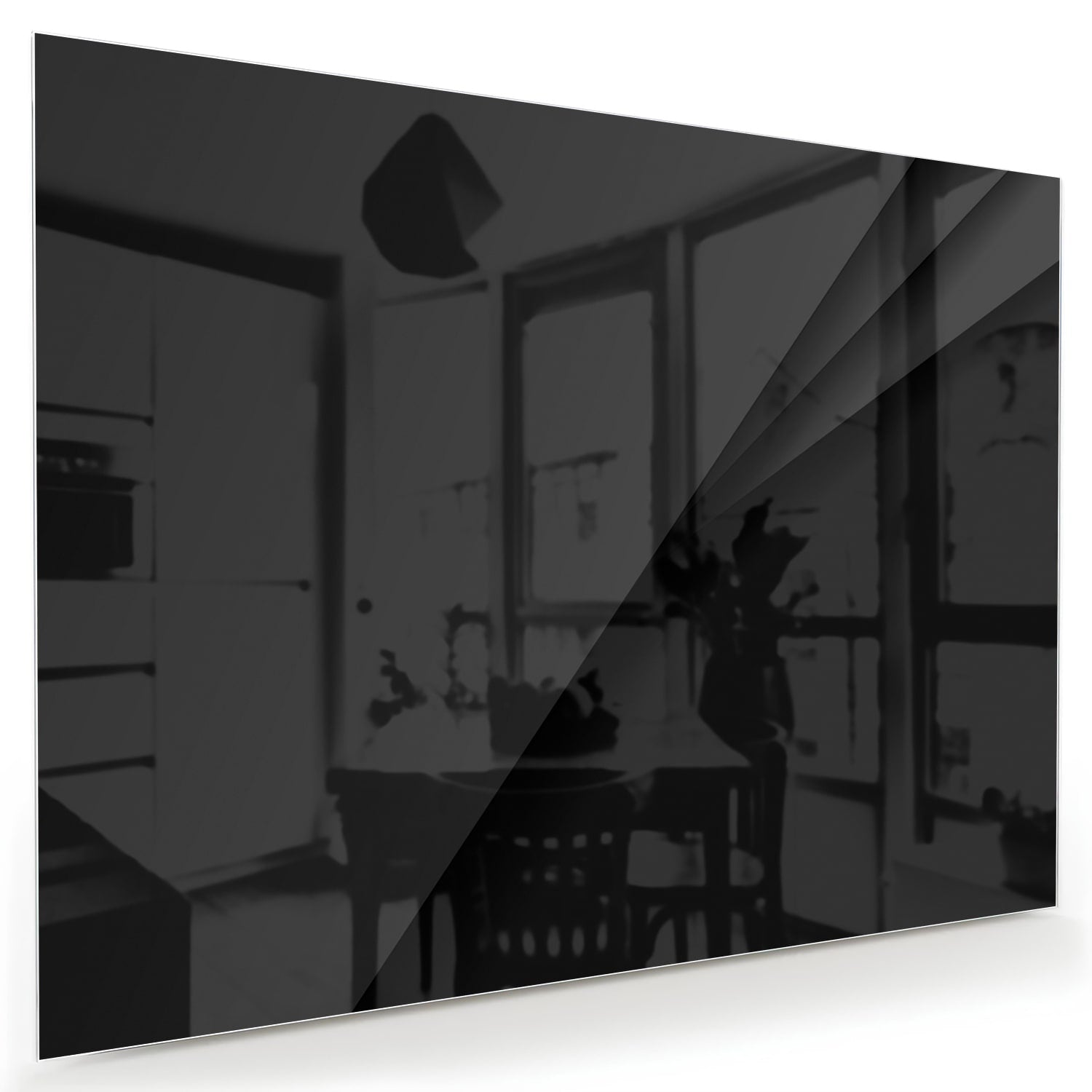 Modernes schwarzes Glasbild für ein stilvolles Interieur