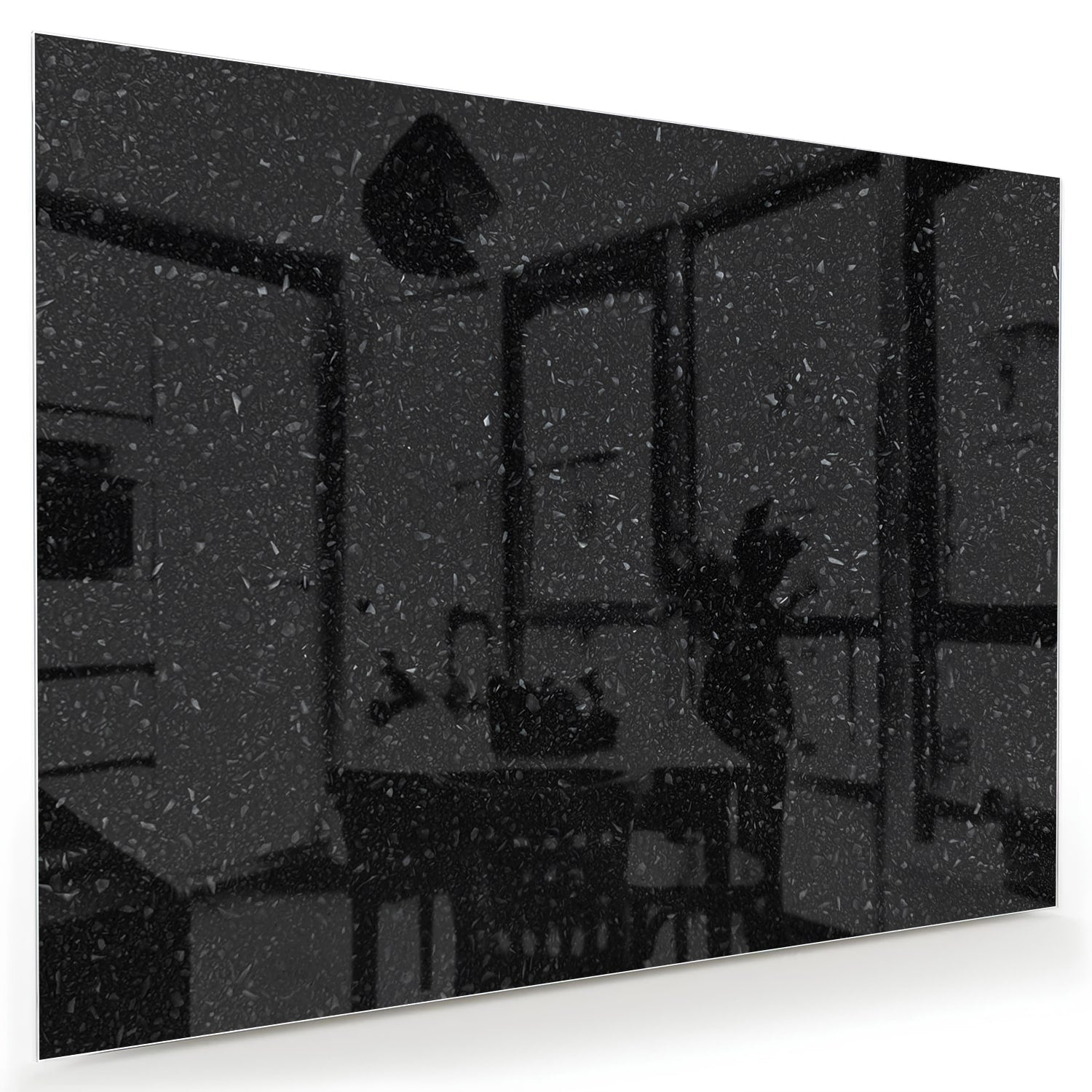 Elegantes glänzendes schwarzes Glasbild