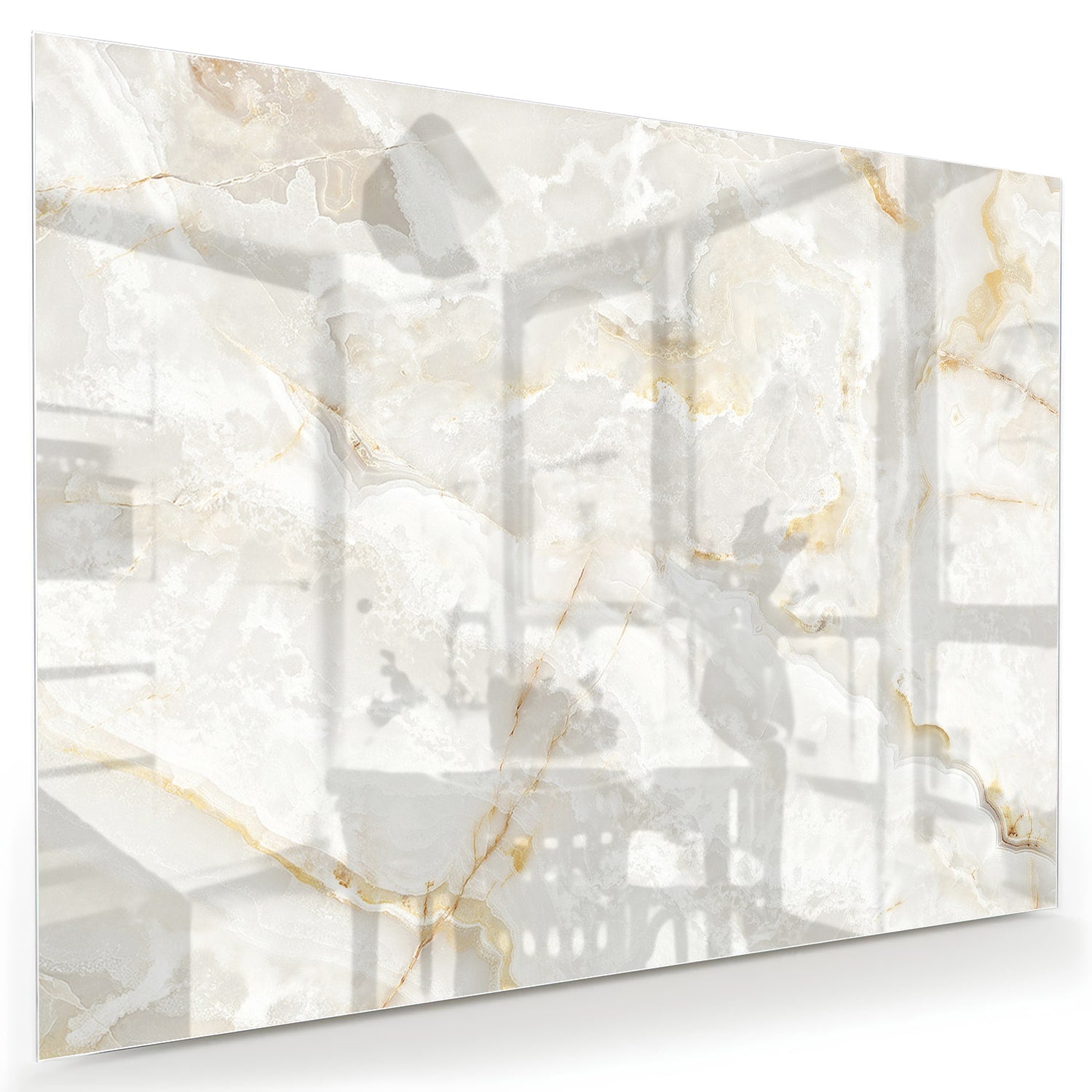 Elegantes Glasbild mit Gold und Grau