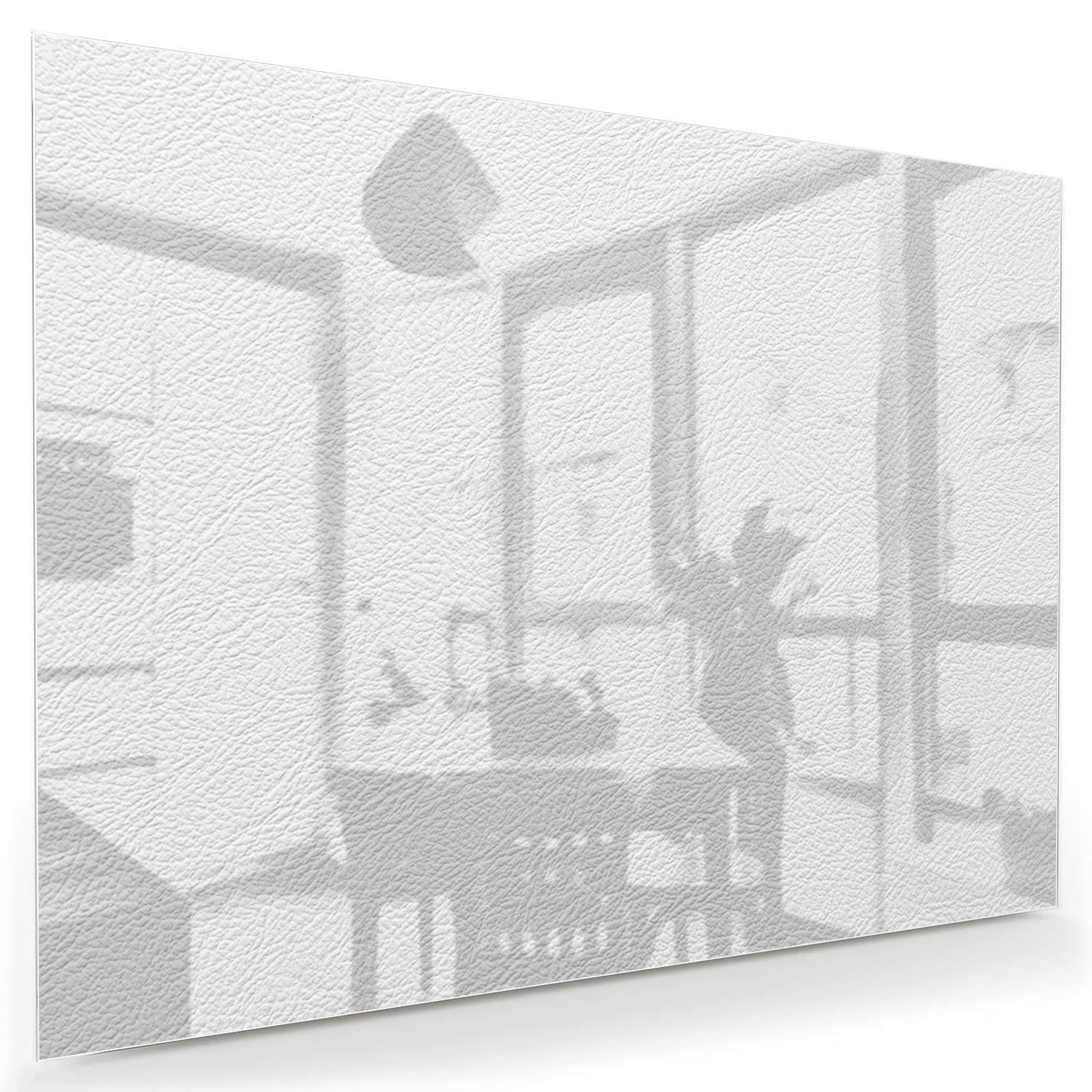 Minimalistisches Glasbild mit Fensterreflexion