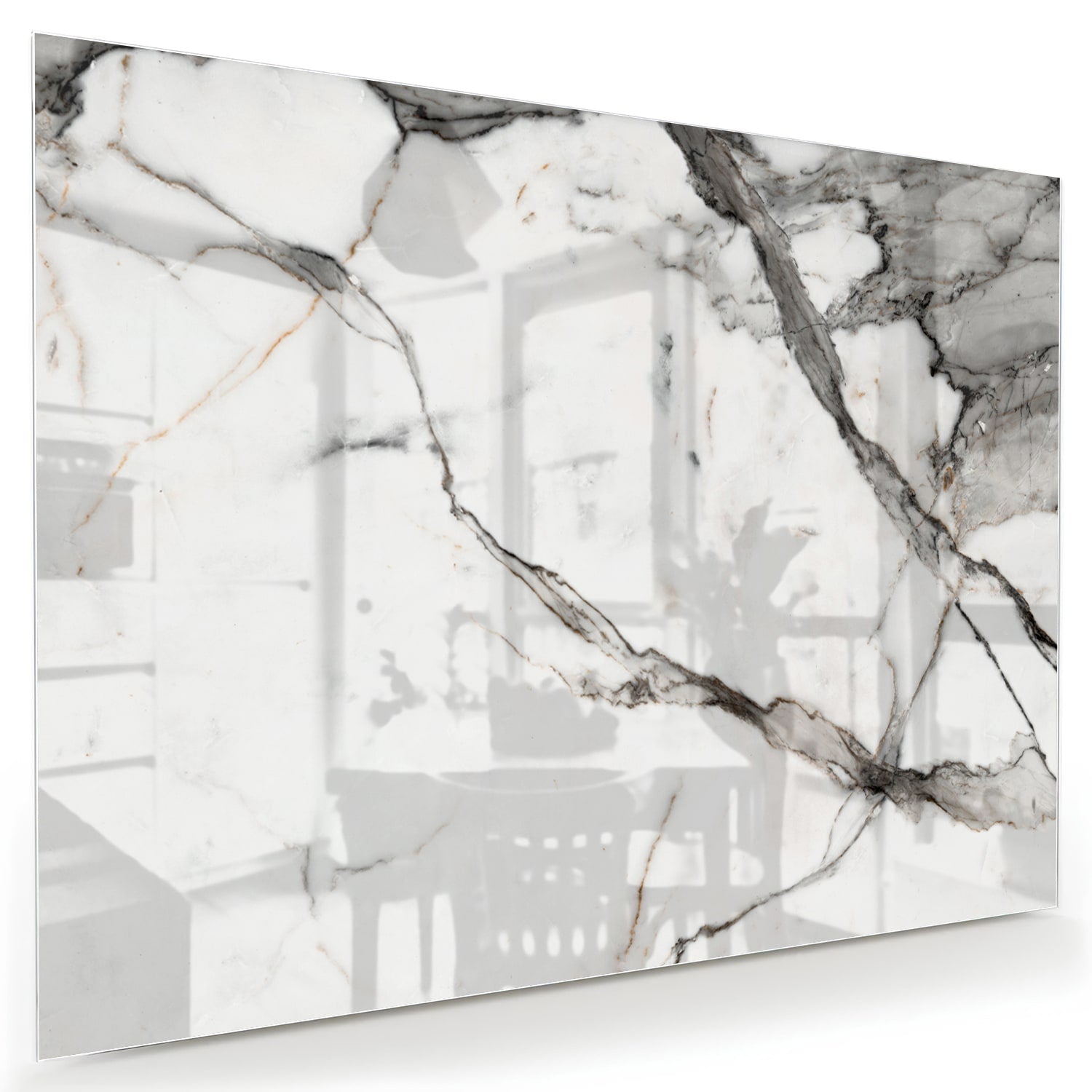 Elegantes Glasbild in Marmoroptik