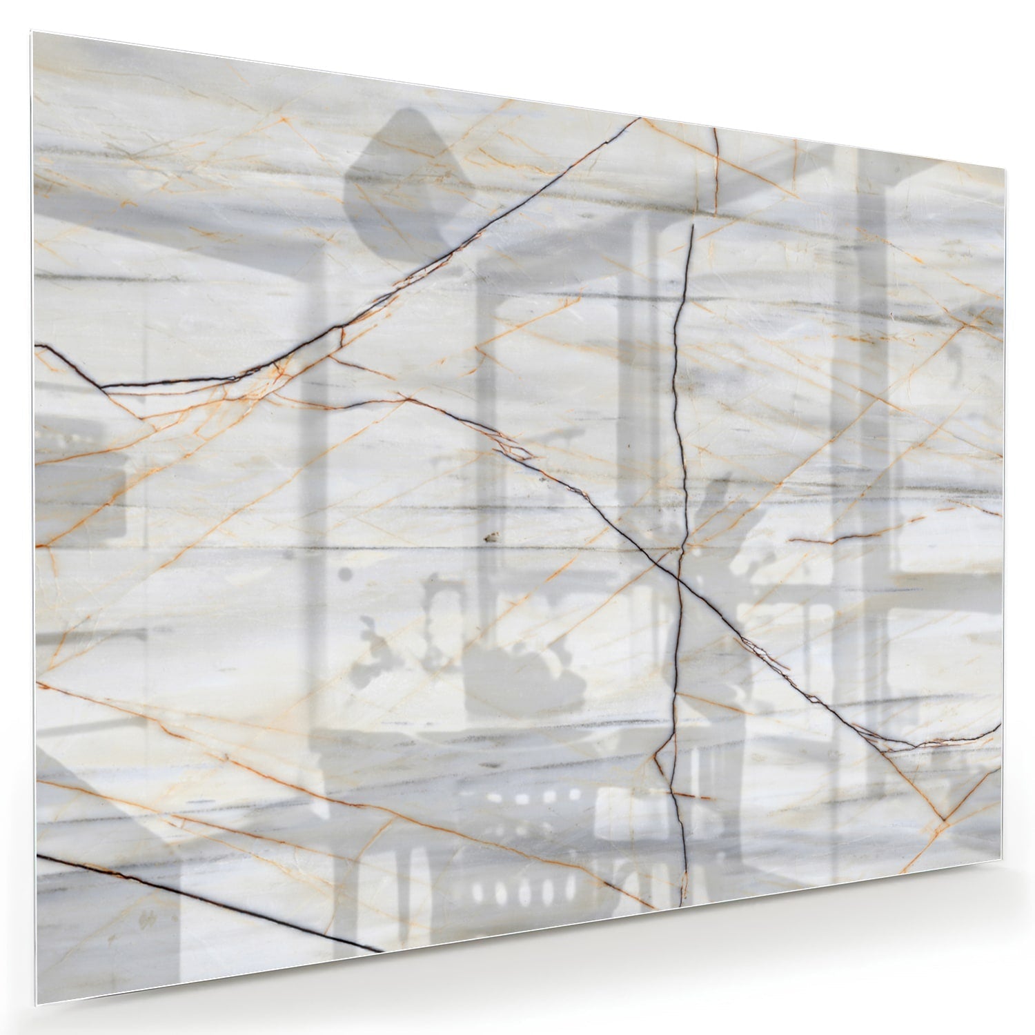 Elegantes Glasbild mit Marmoroptik