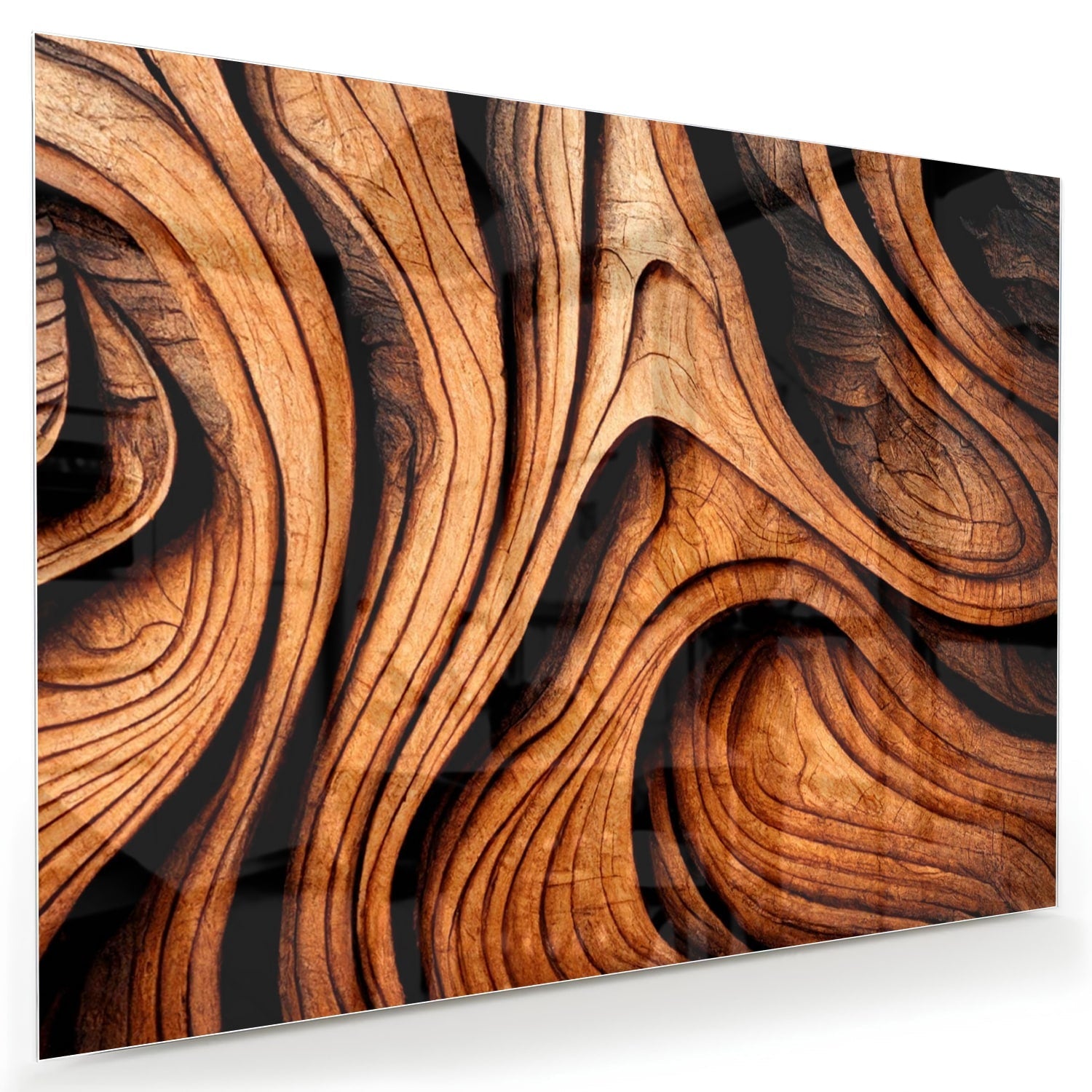 Elegantes Glasbild mit Holzstruktur