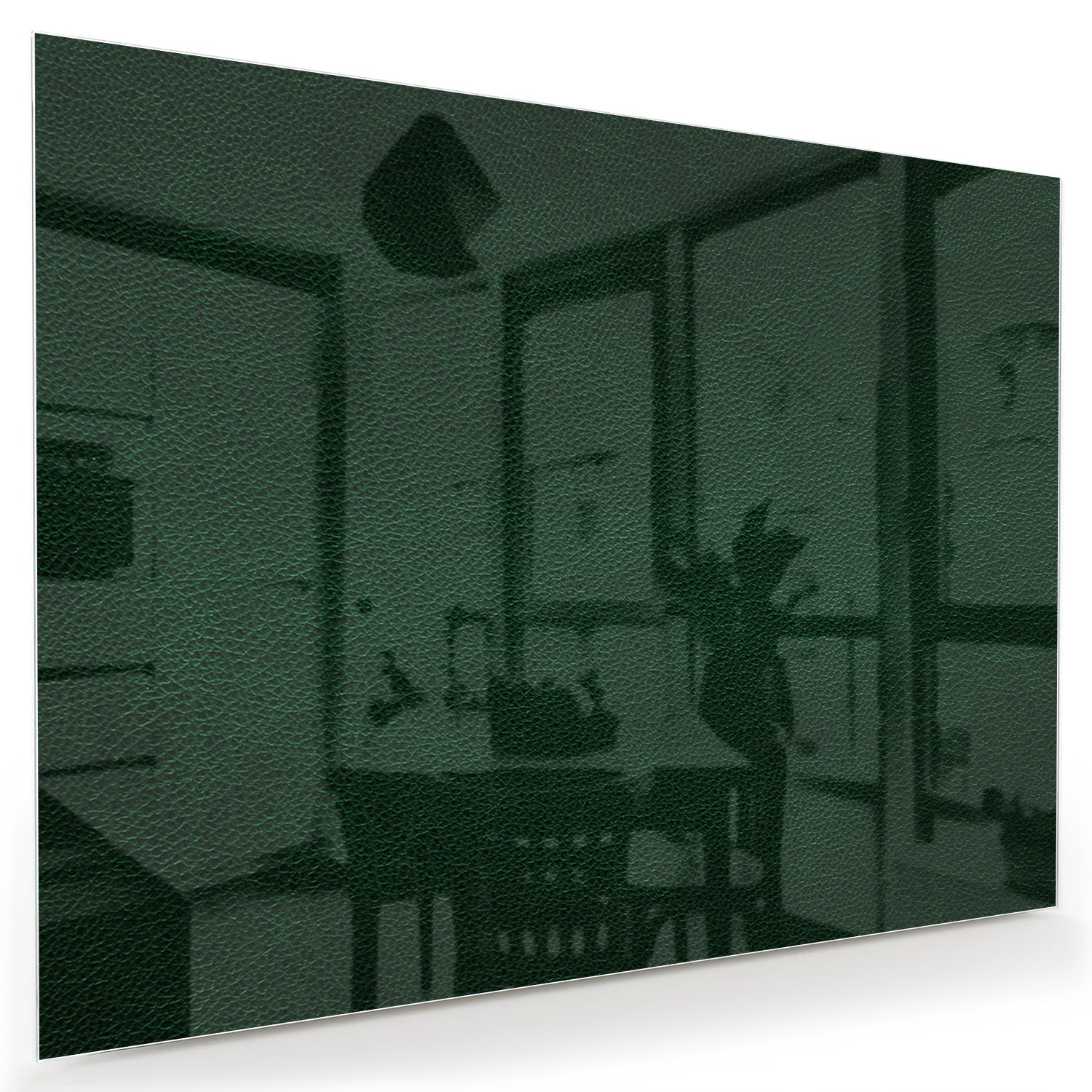 Minimalistisches grünes Glasbild für moderne Einrichtungen