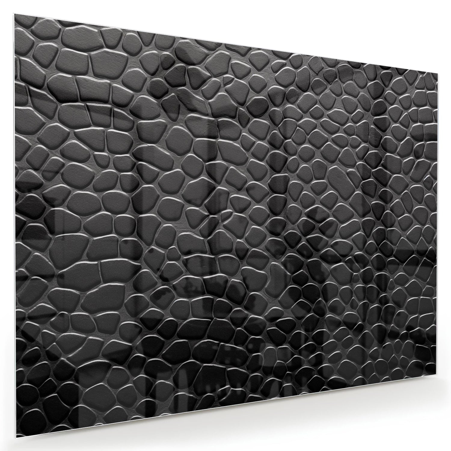 Modernes Glasbild mit Textur in Schwarz