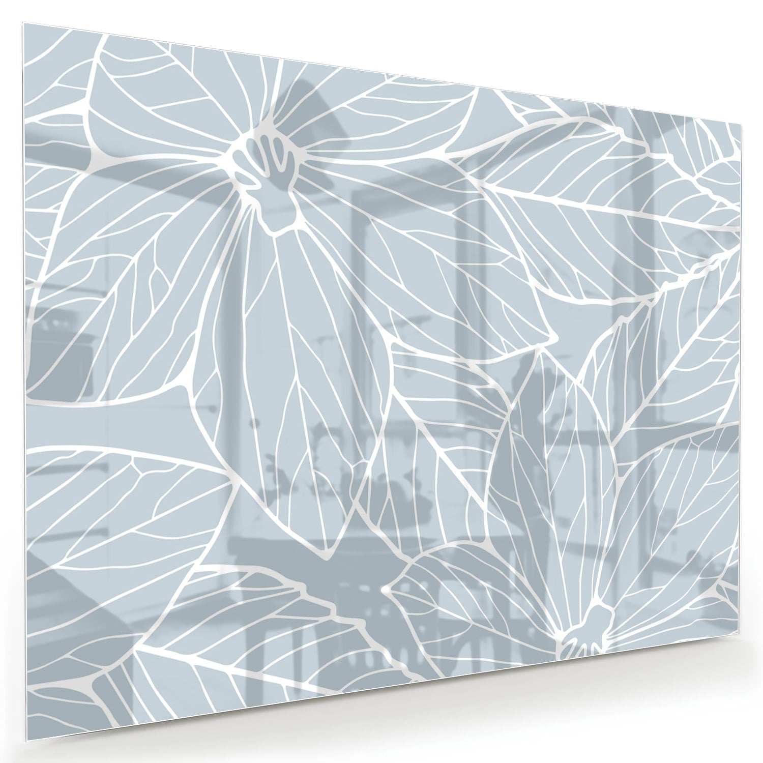 Stilvolles Glasbild mit botanischen Motiven