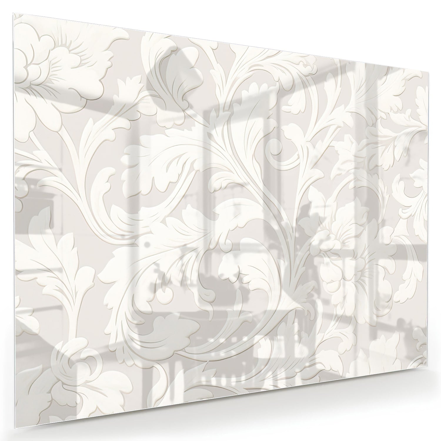 Elegantes Glasbild mit Blumenmotiv