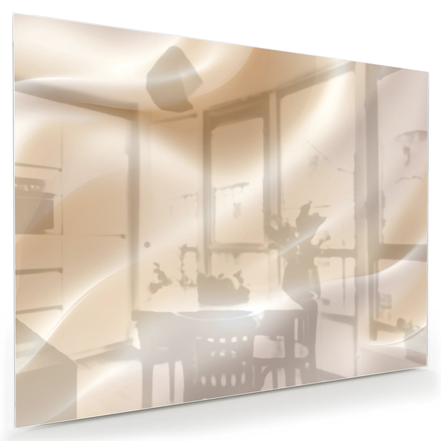Minimalistisches Glasbild mit warmen Farbtönen