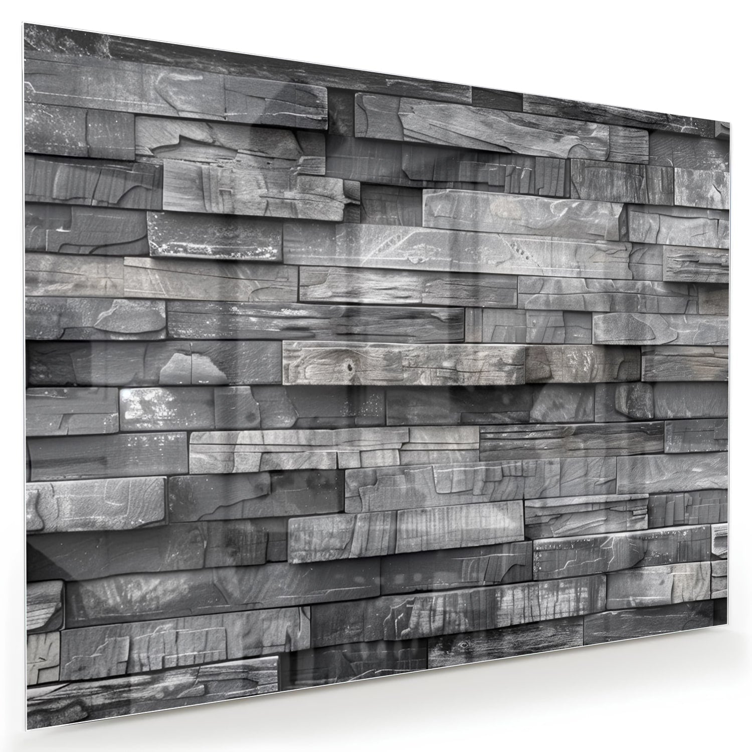 Modernes Glasbild mit grauer Textur