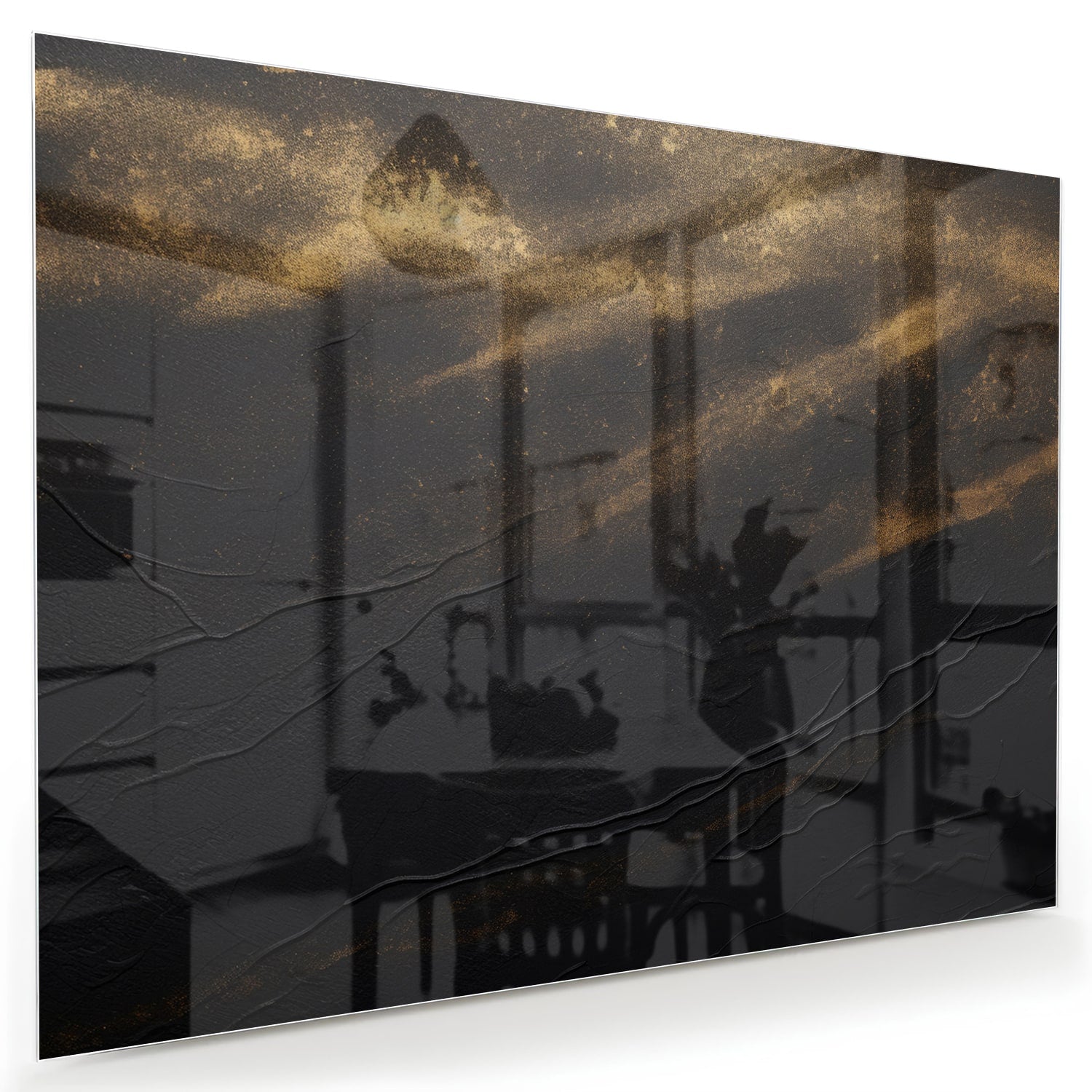 Modernes Glasbild mit goldenen Akzenten