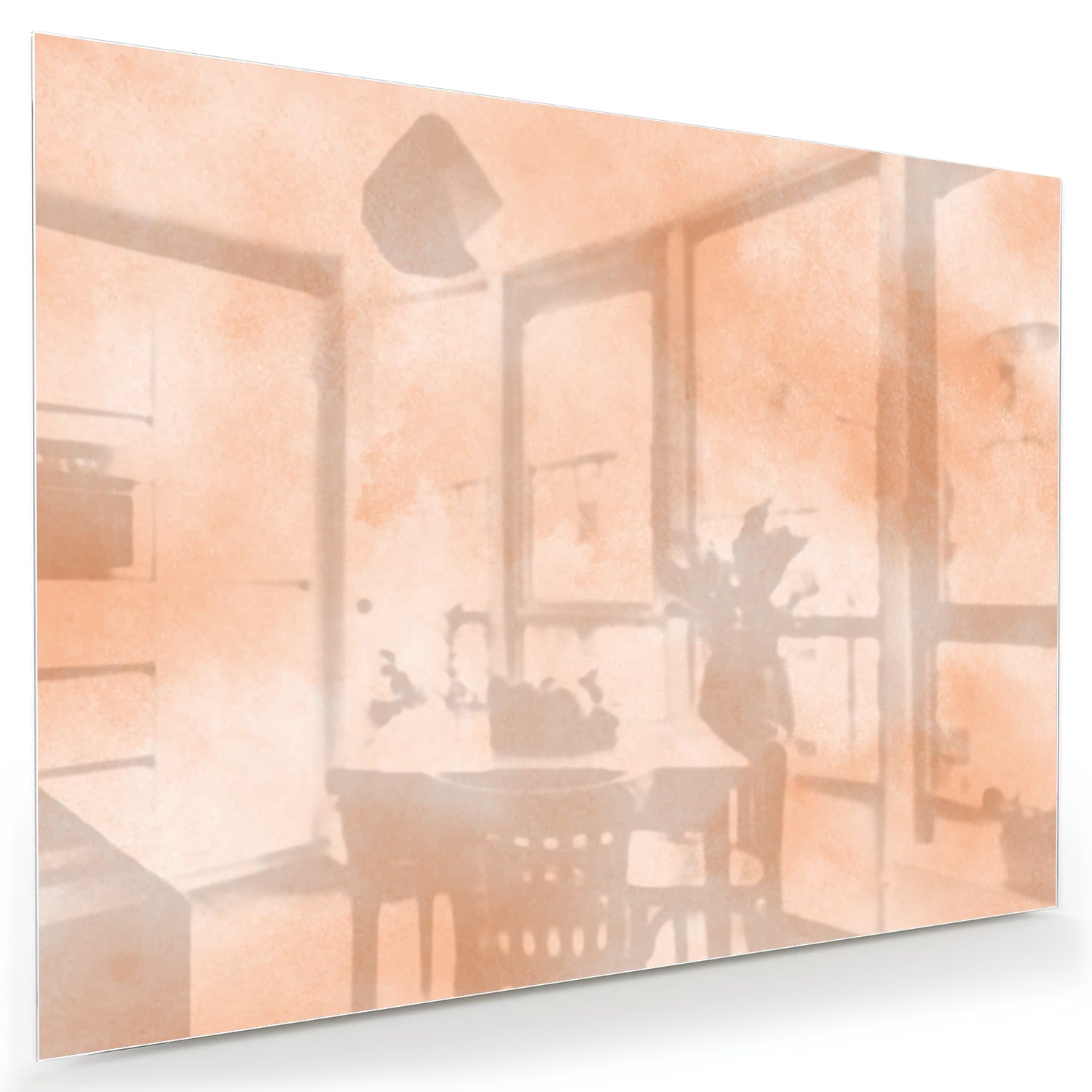 Glasbild in warmen Farbtönen für ein elegantes Interieur