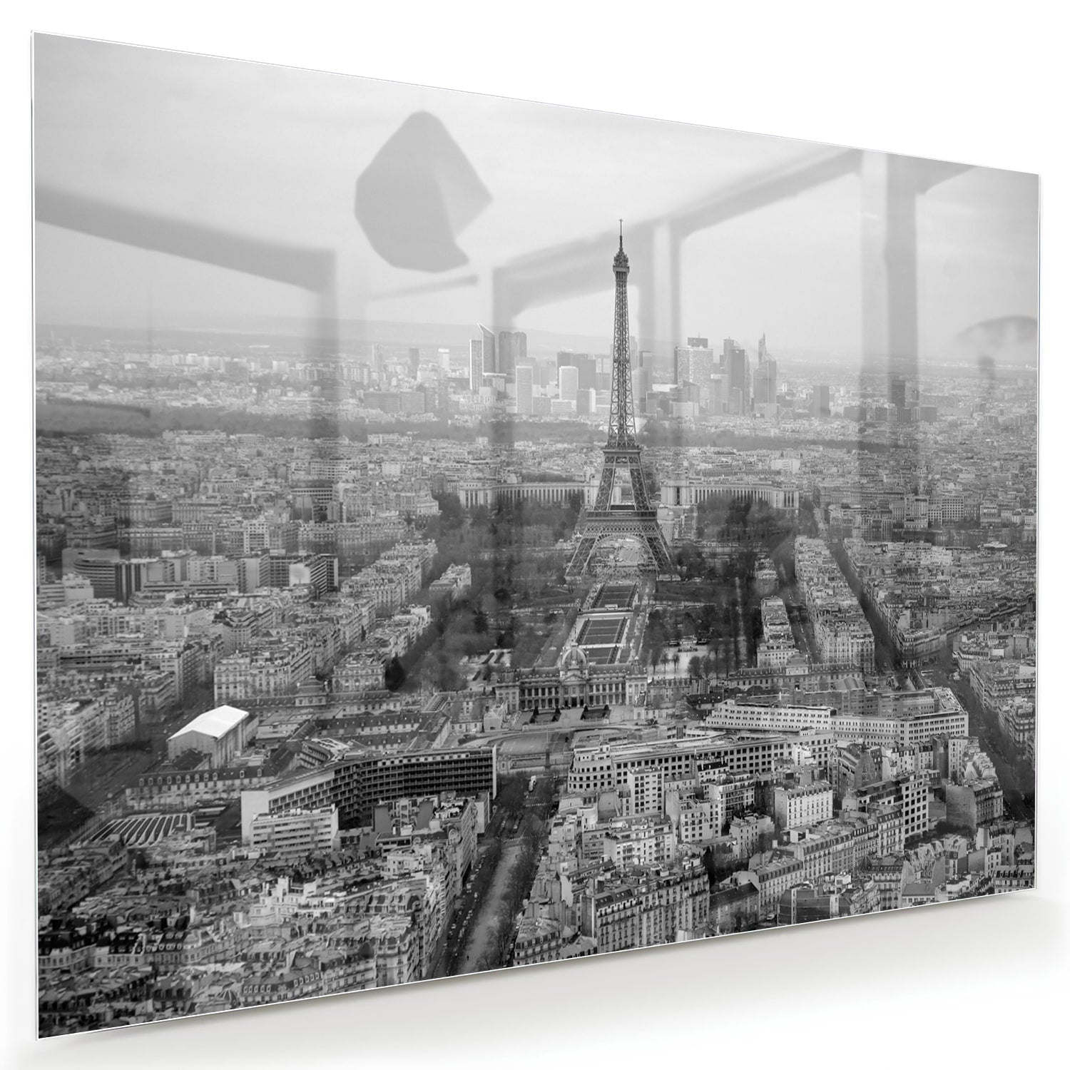Schwarz-Weiß-Glasbild mit Paris-Motiv