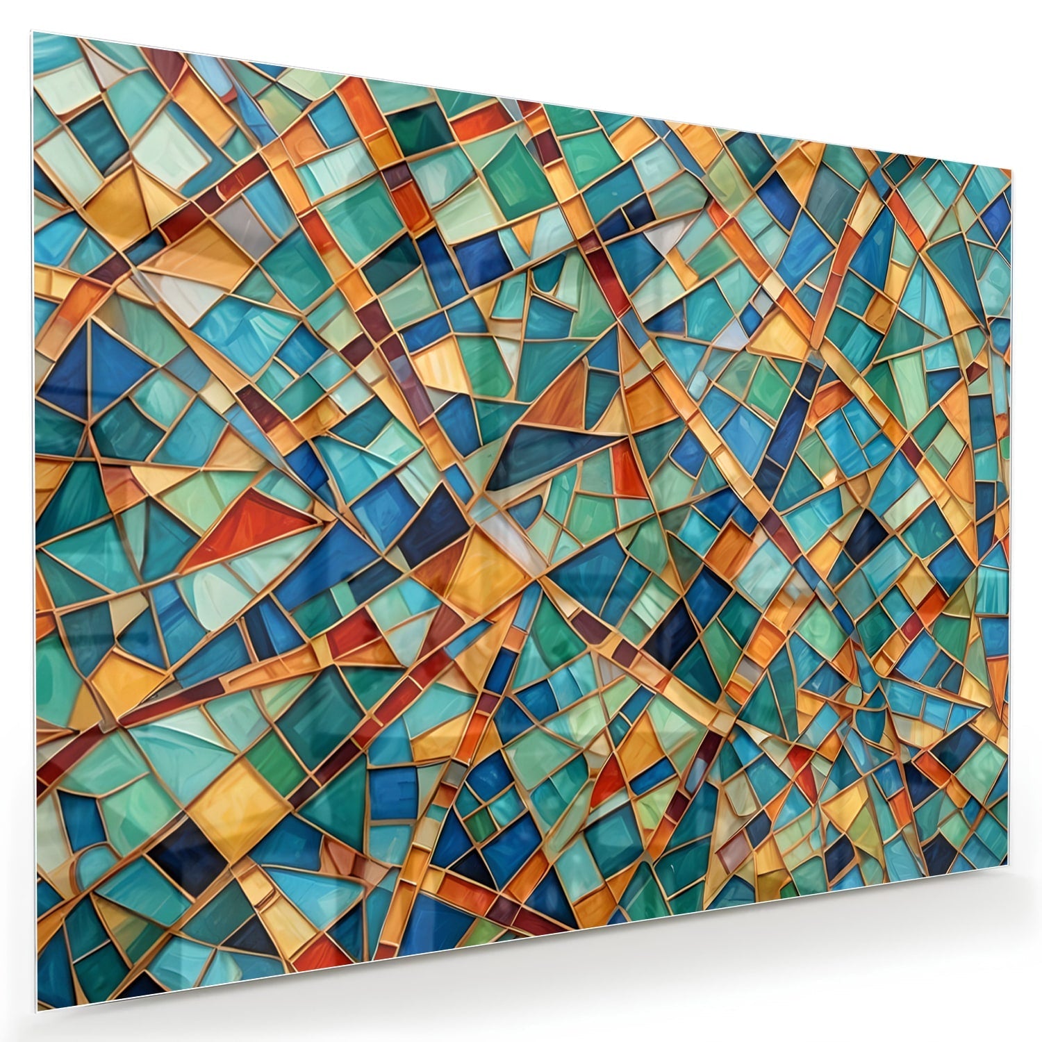Farbenfrohes abstraktes Glasbild für Ihr Interieur