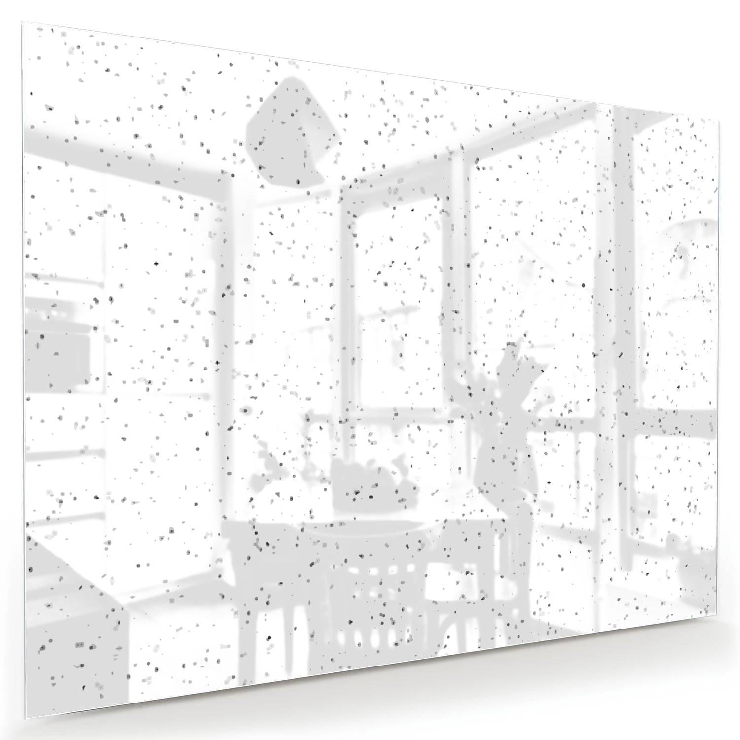 Modernes Glasbild mit dezenten Sprenkeln