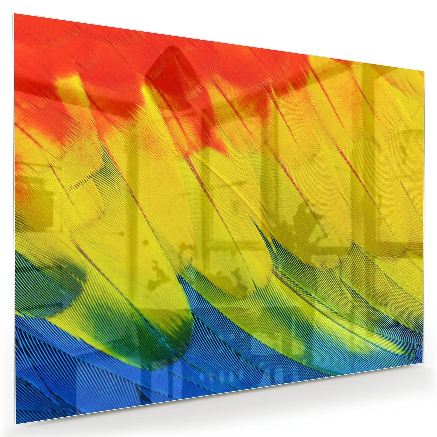 Farbenfrohes Glasbild mit abstrakten Wellen