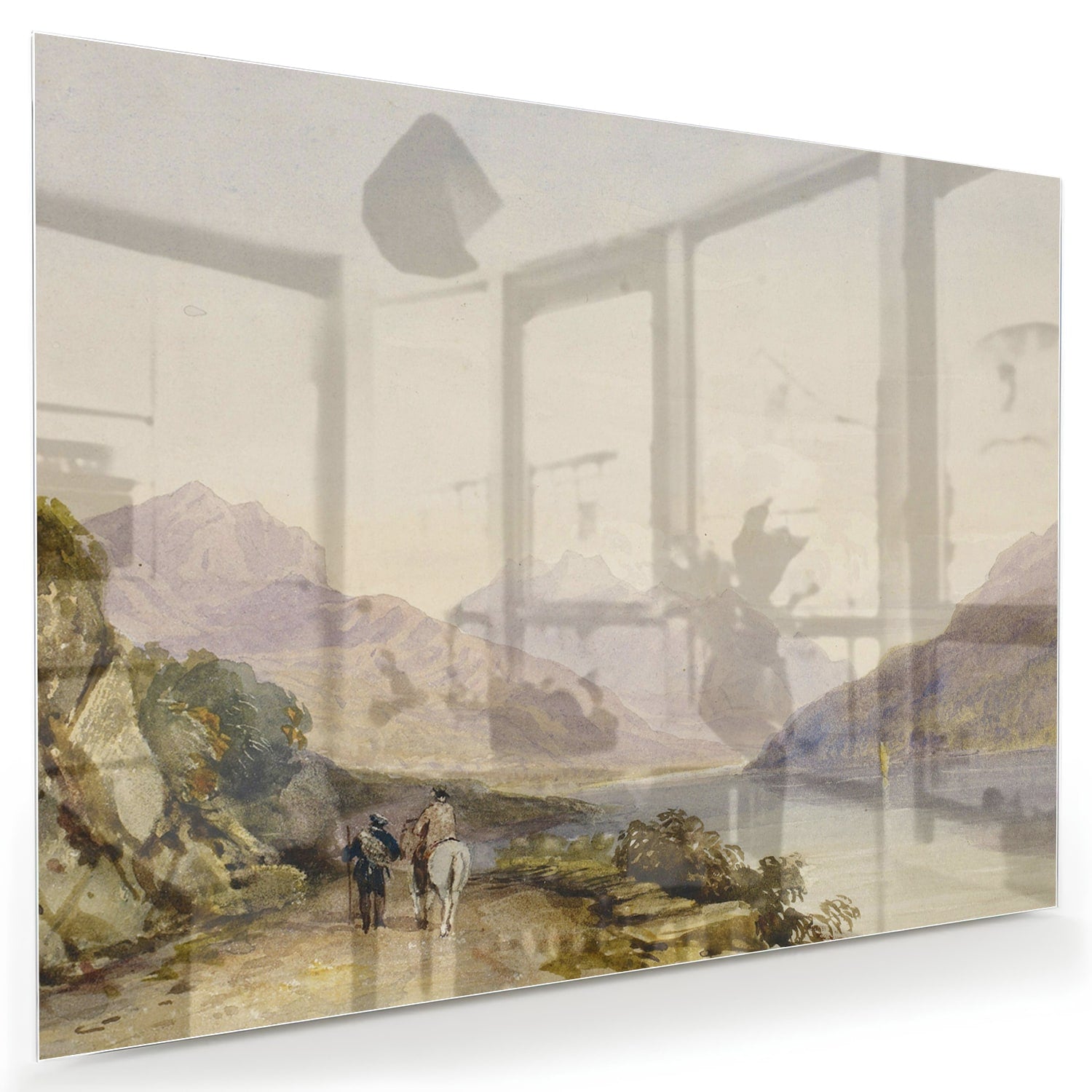 Atemberaubendes Glasbild mit Landschaft