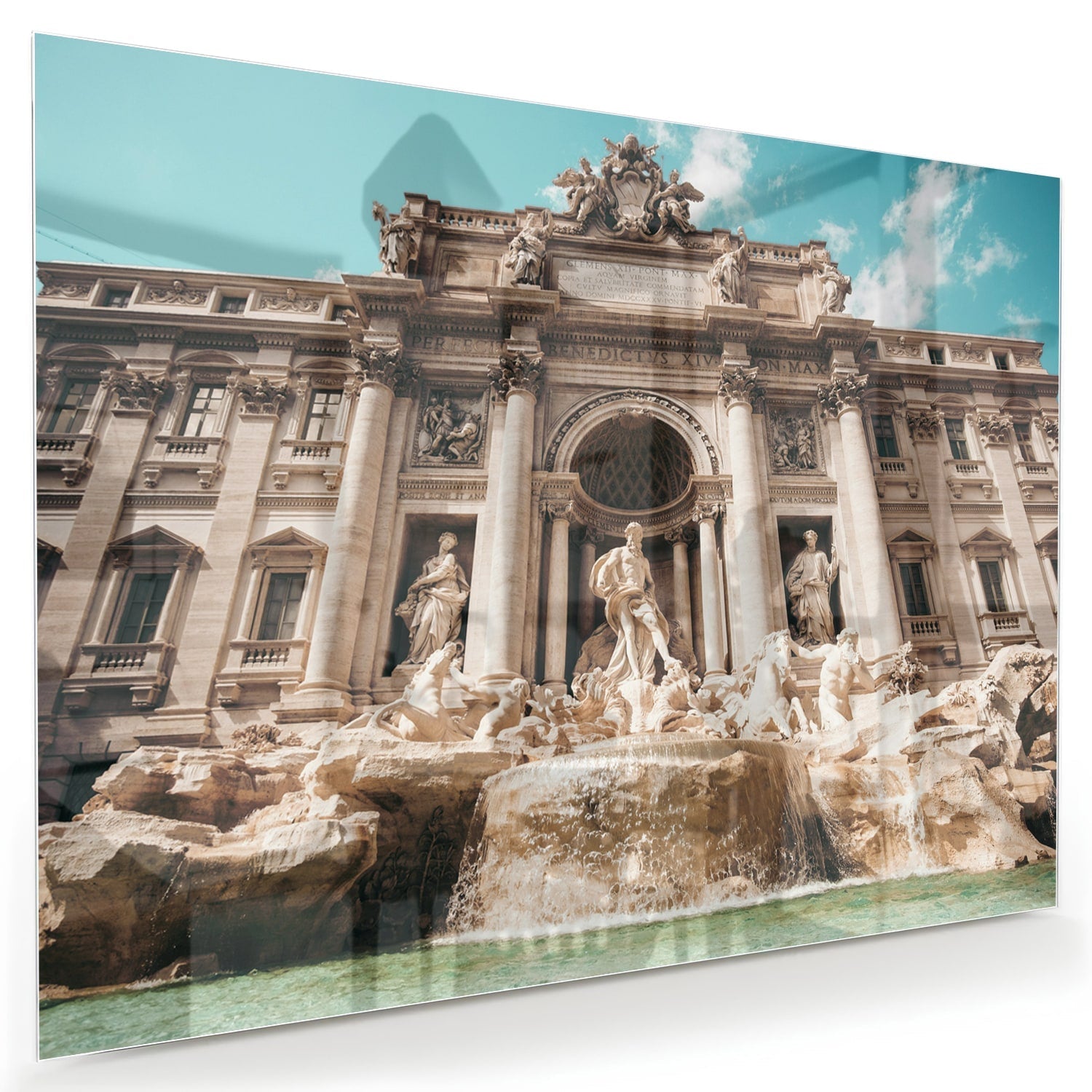 Glasbild mit dem Trevi-Brunnen in Rom