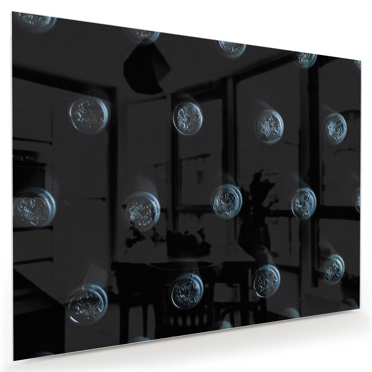 Modernes Glasbild mit abstrakten Kreisen