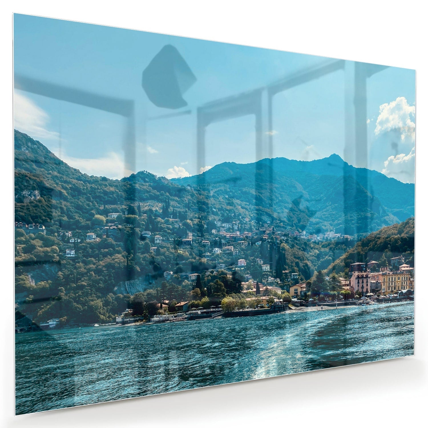 Atemberaubendes Glasbild mit Berglandschaft