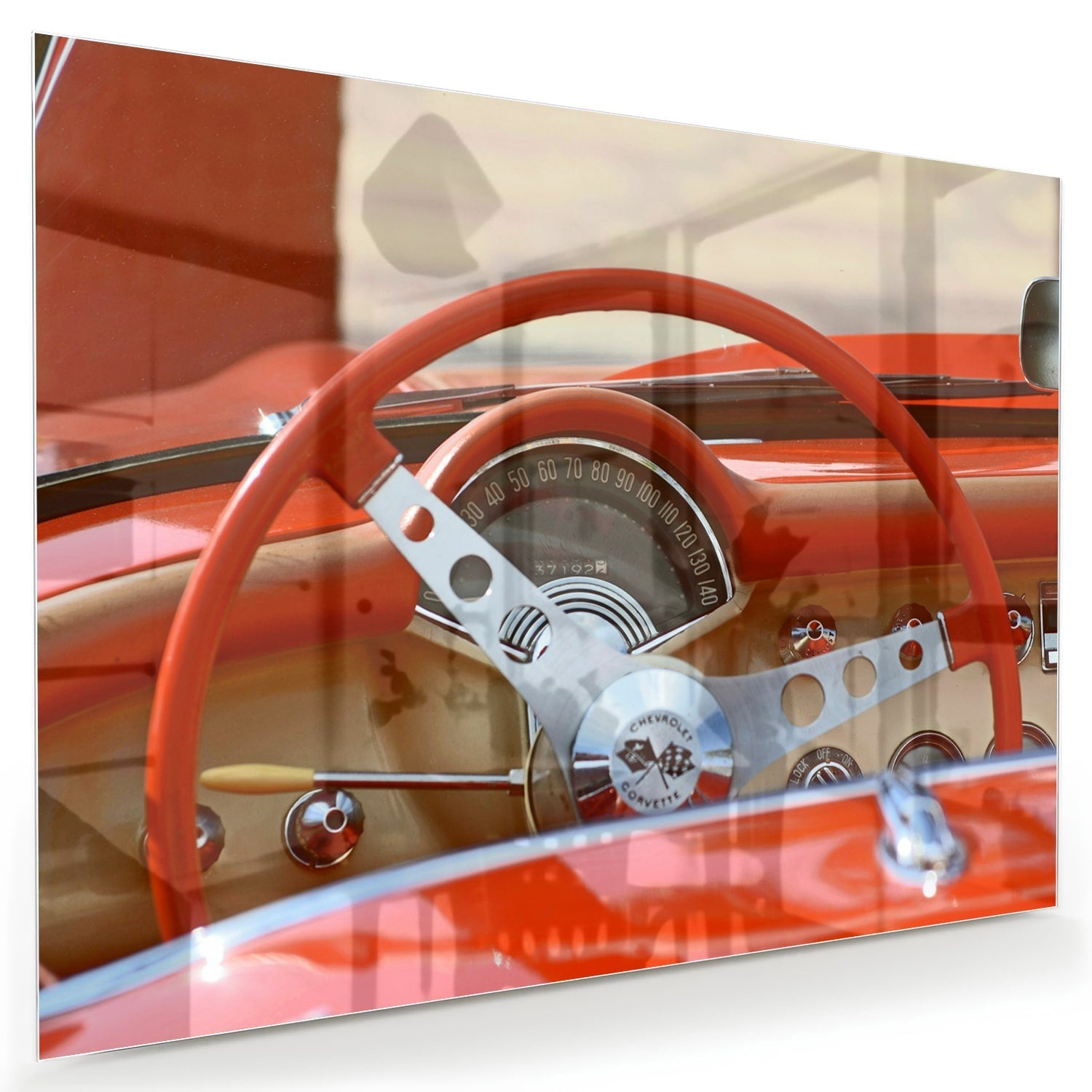 Retro-Auto-Glasbild für stilvolle Innenräume