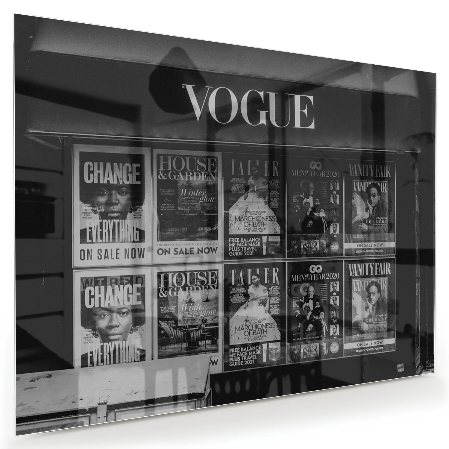 Vogue-Glasbild für minimalistische Räume