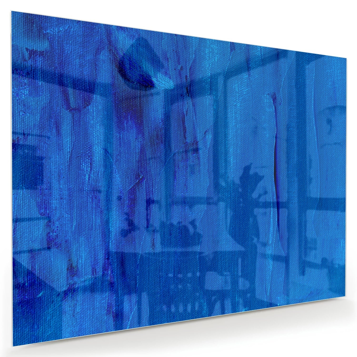 Blaues abstraktes Glasbild für moderne Innenräume