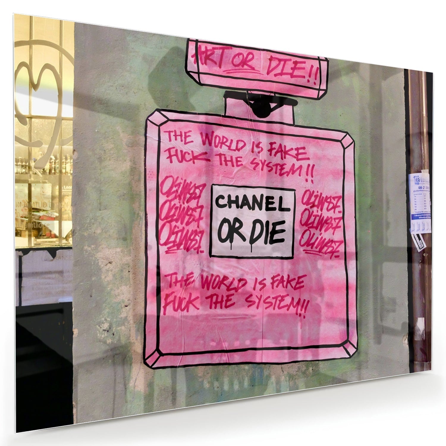 Stilvolles Glasbild: 'Chanel or Die'
