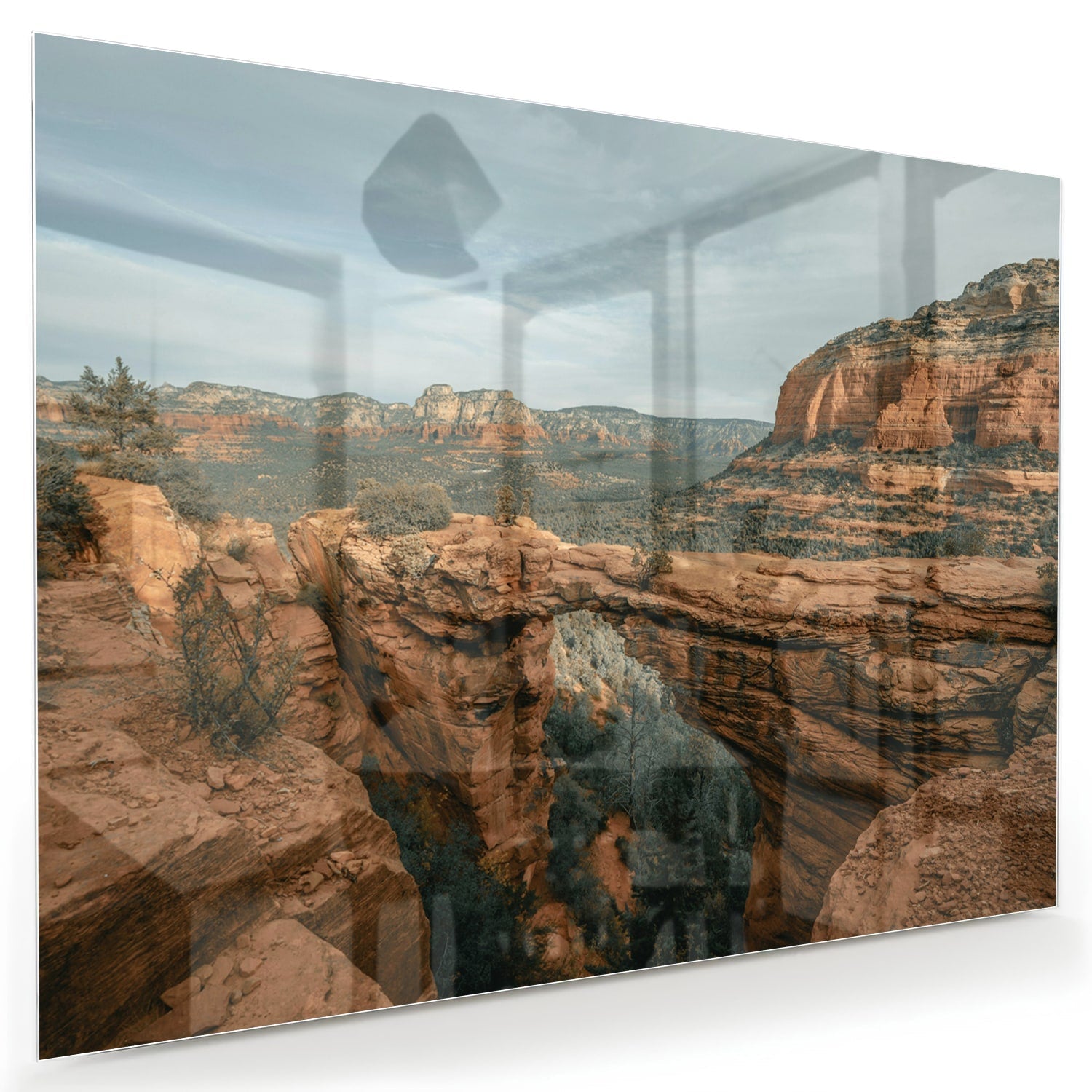 Atemberaubendes Glasbild mit Bergen