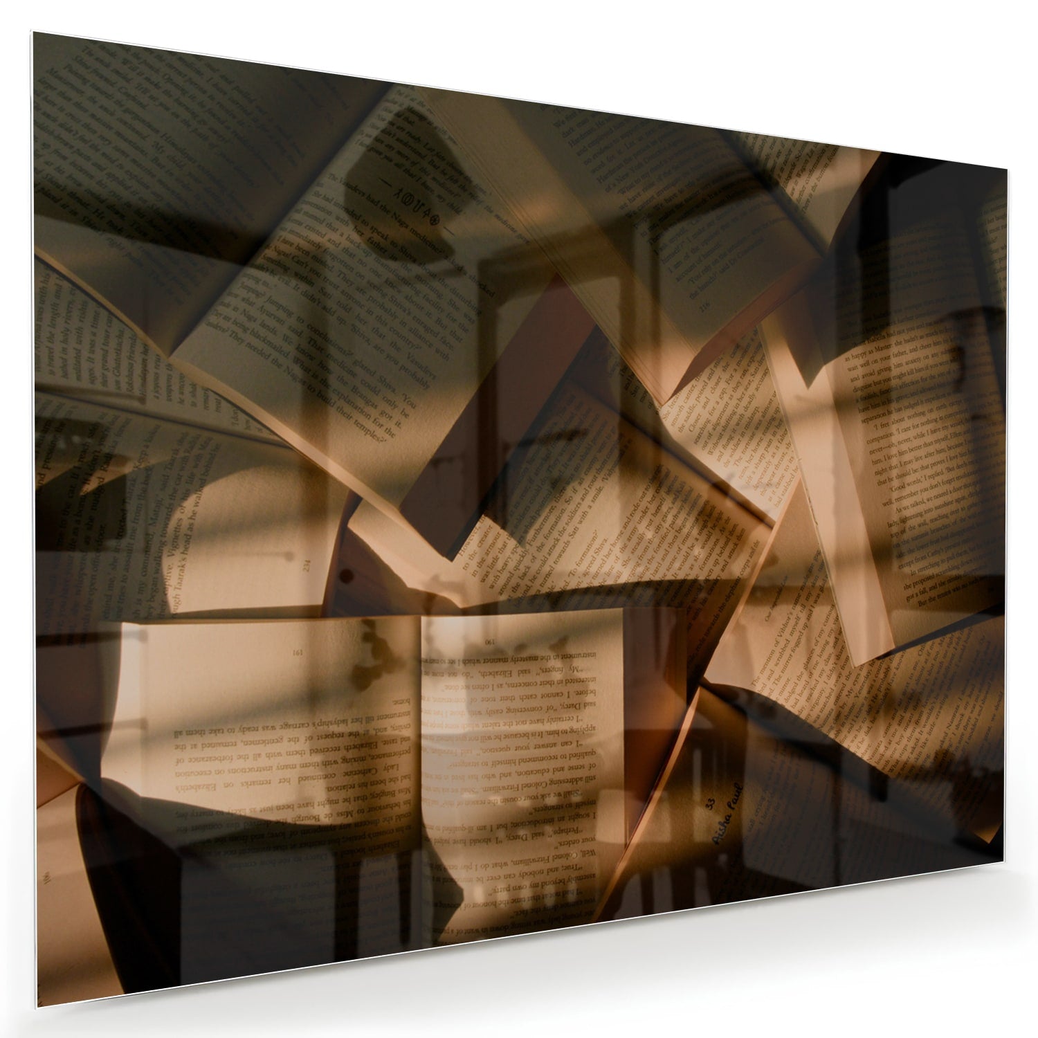 Modernes Glasbild mit abstrakten Formen
