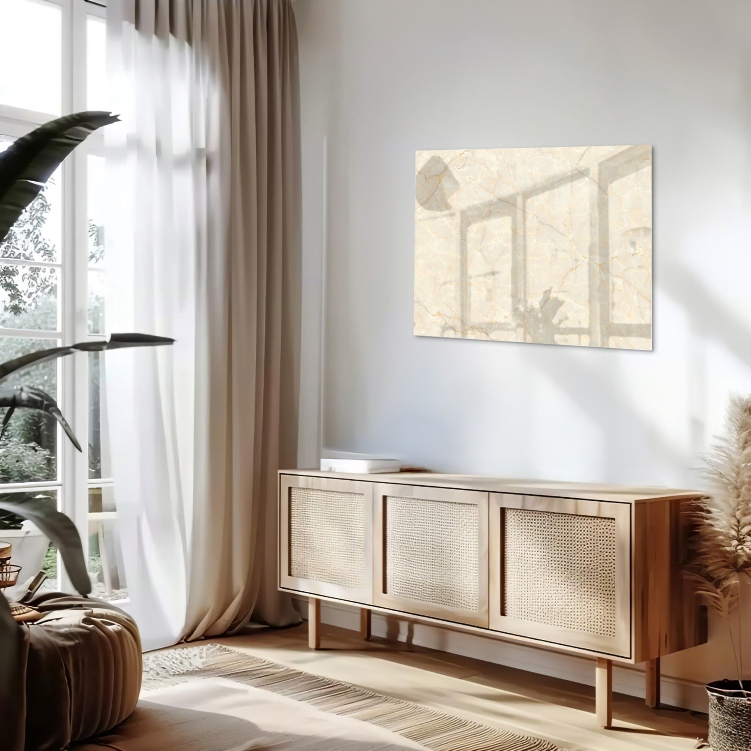 Elegantes Glasbild mit Marmormotiv