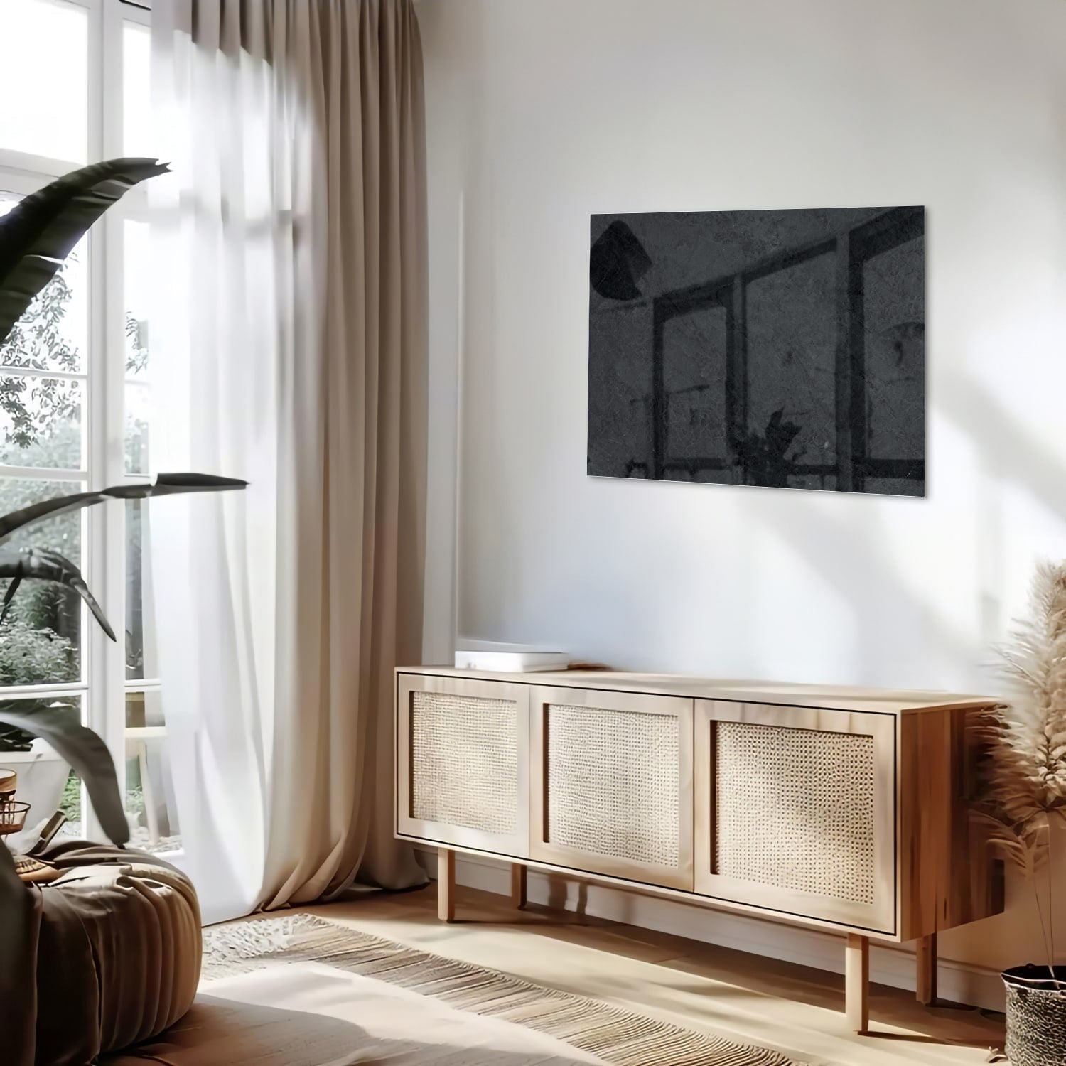 Minimalistisches Glasbild für moderne Innenräume