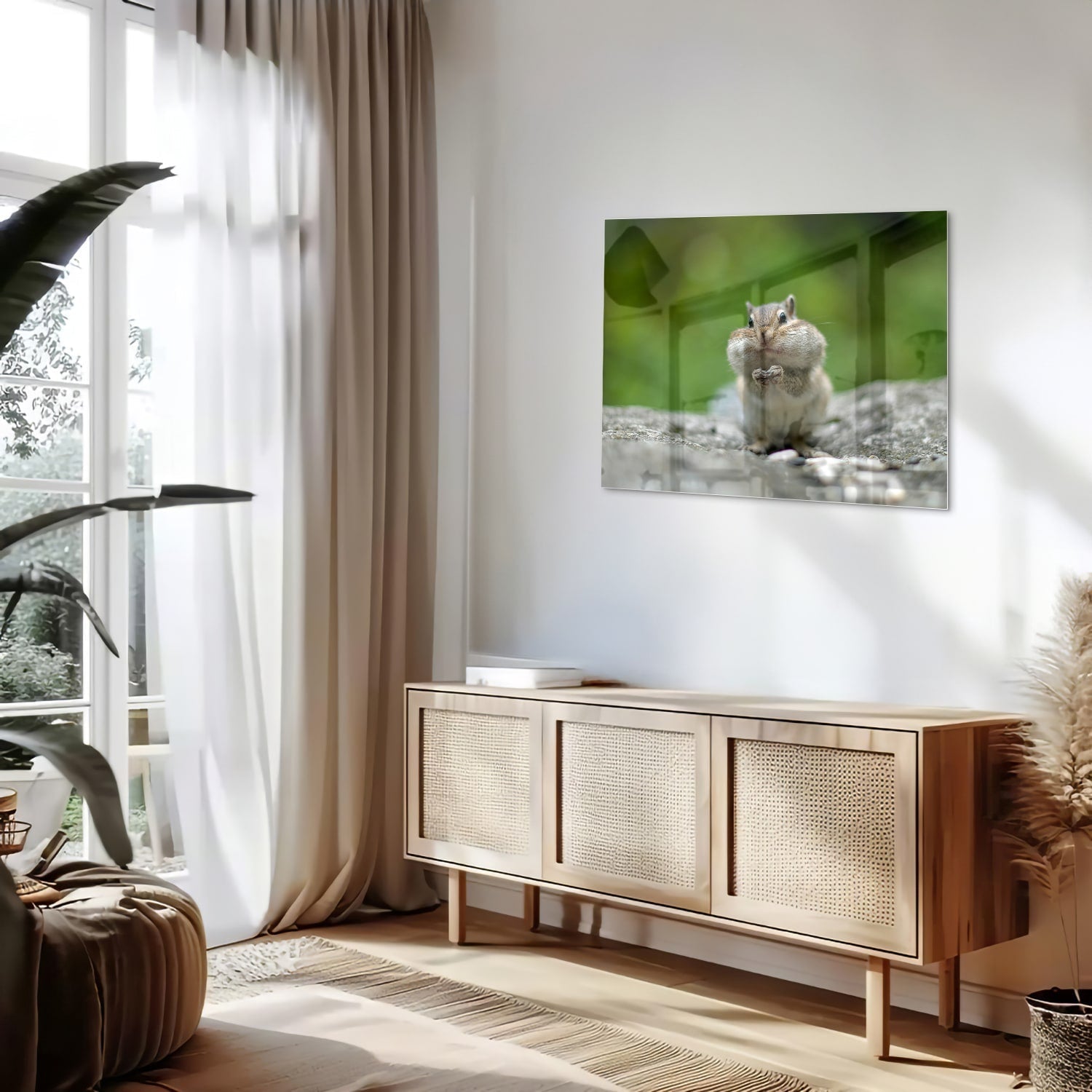 Niedliches Glasbild mit Eichhörnchen