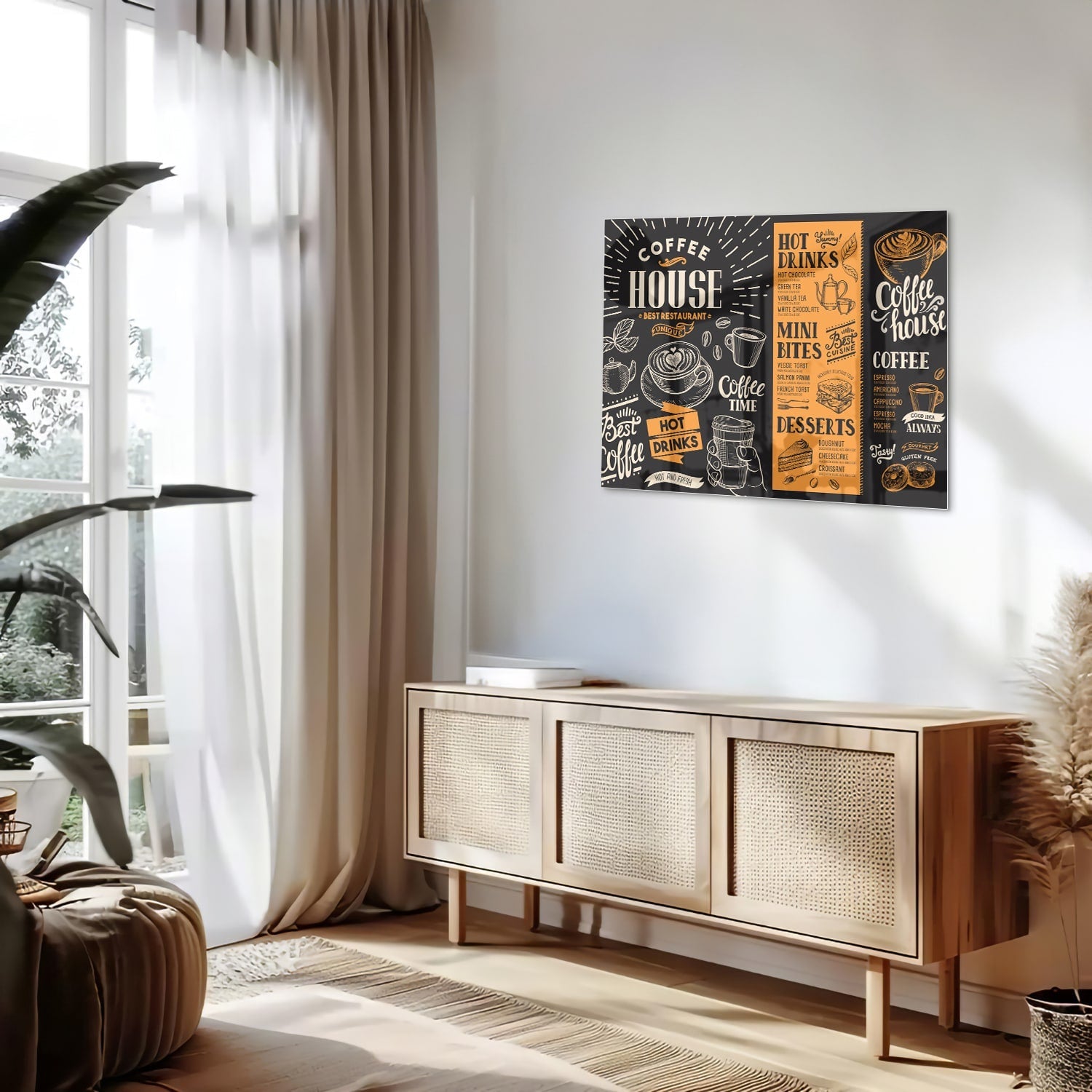 Glasbild – Vintage Coffee-House