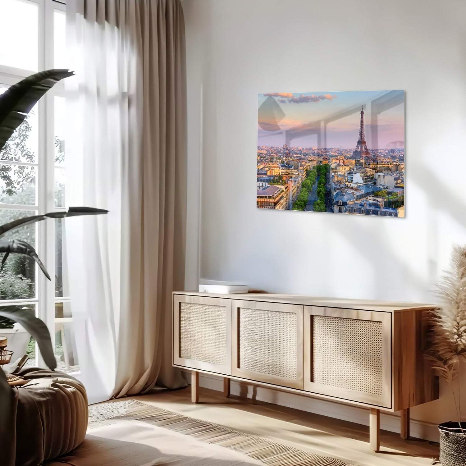 Glasbild mit dem Eiffelturm in Paris
