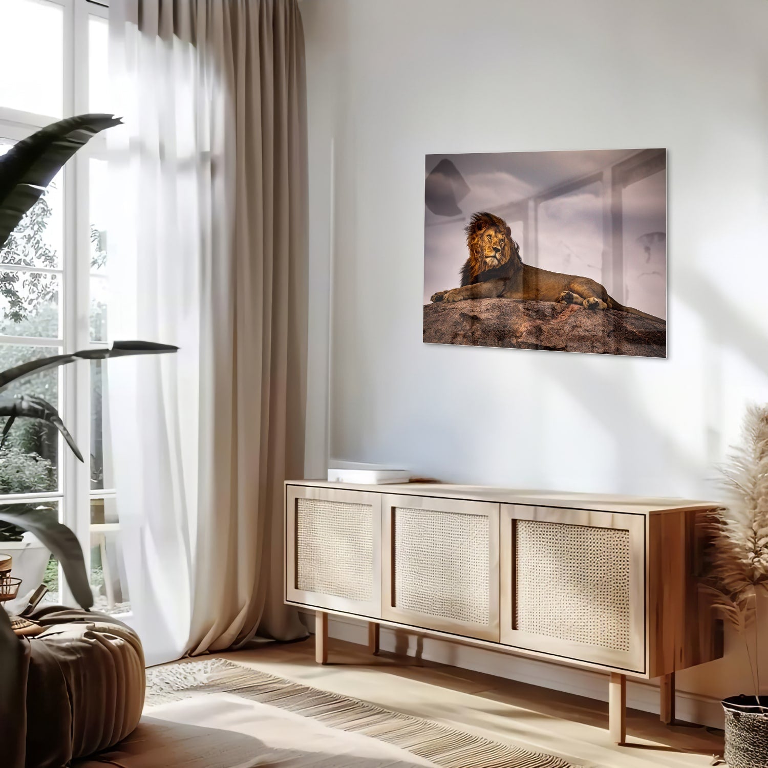 Glasbild – Majestätischer Löwe