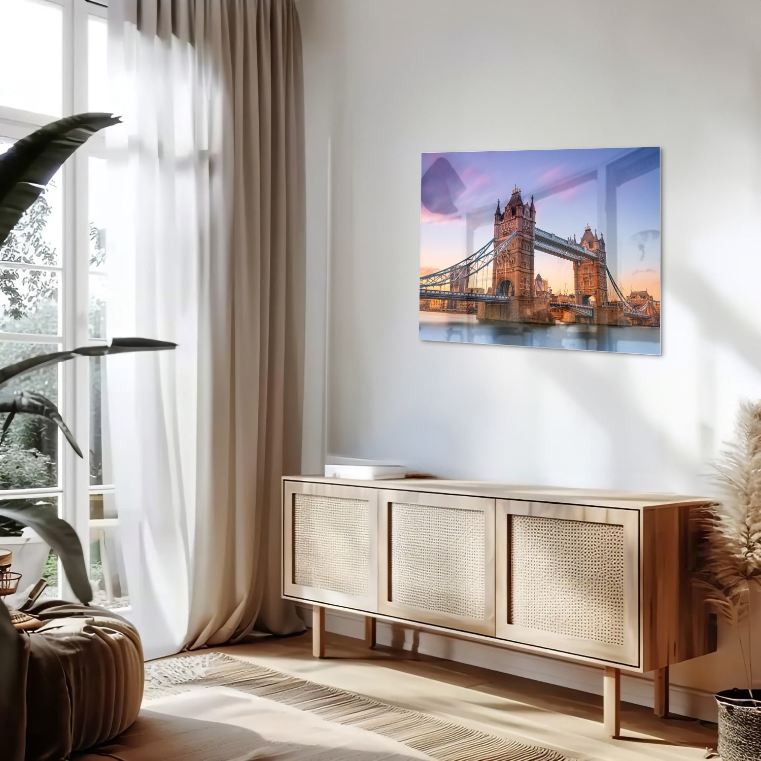 Glasbild mit der Tower Bridge in London